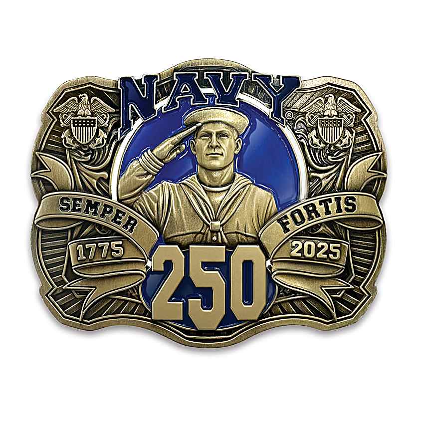 U.S. Navy Metal Belt Buckle Collection With Enamel Accents And