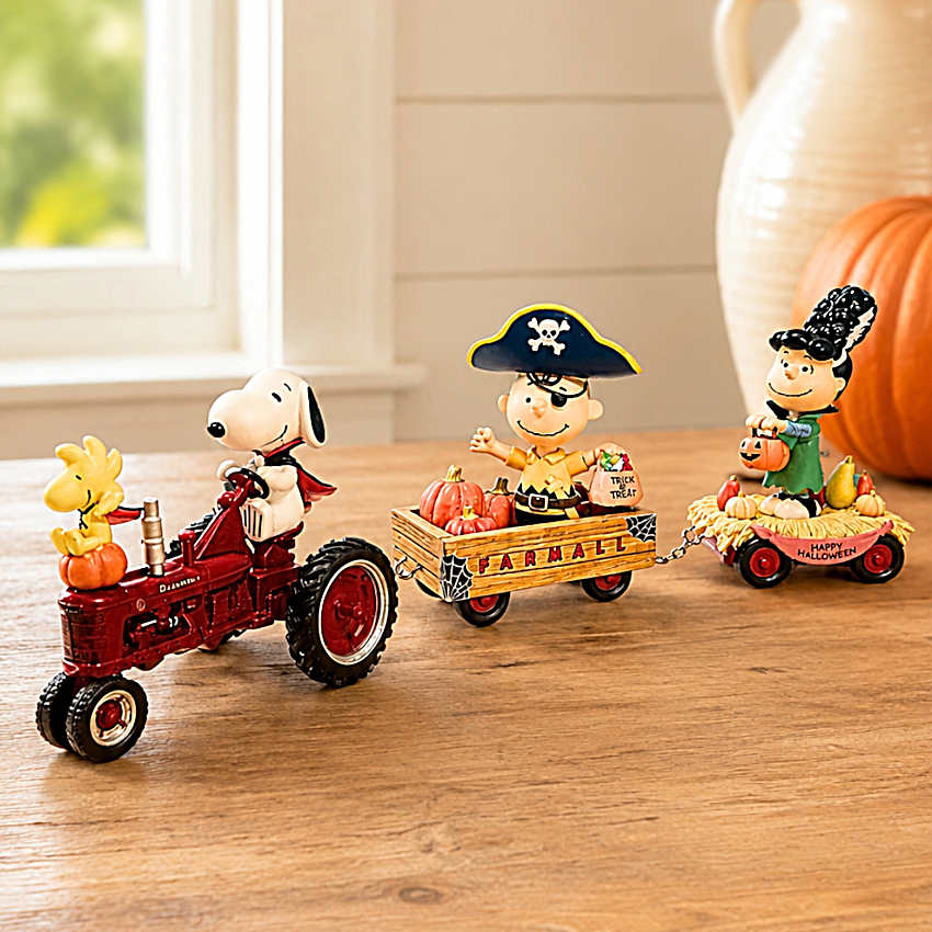 PEANUTS Farmall Hand-Painted Halloween Hayride Sculptures