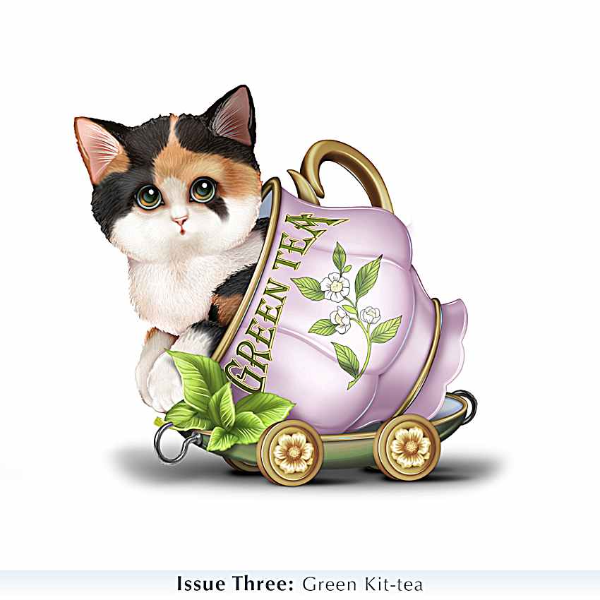 Hand-Painted Cat Teacup Train Figurine Collection By Kayomi Harai