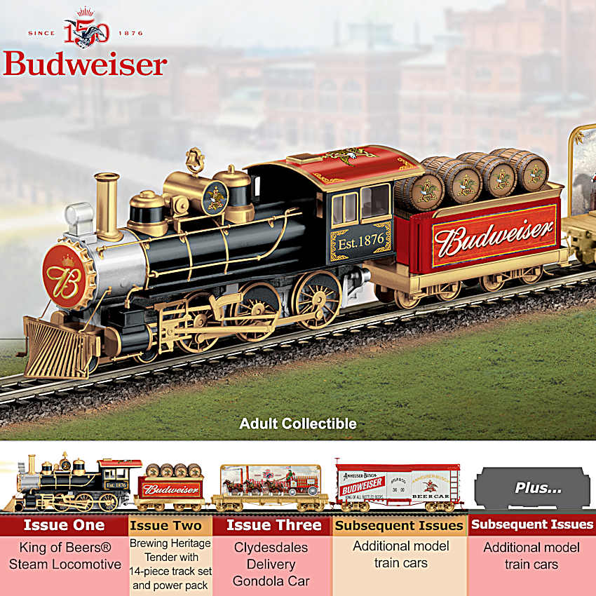 Illuminated On30-Scale Electric Train With Budweiser Clydesdale