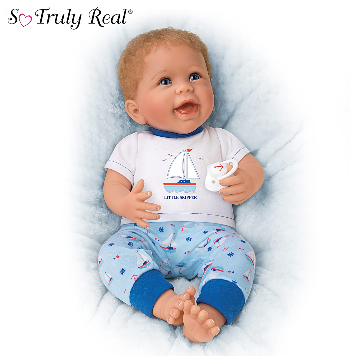 So Truly Real Little Skipper Vinyl Baby Doll By Artist Linda Murray Featuring A Custom Nautical Themed Outfit Comes With Magnetic Pacifier