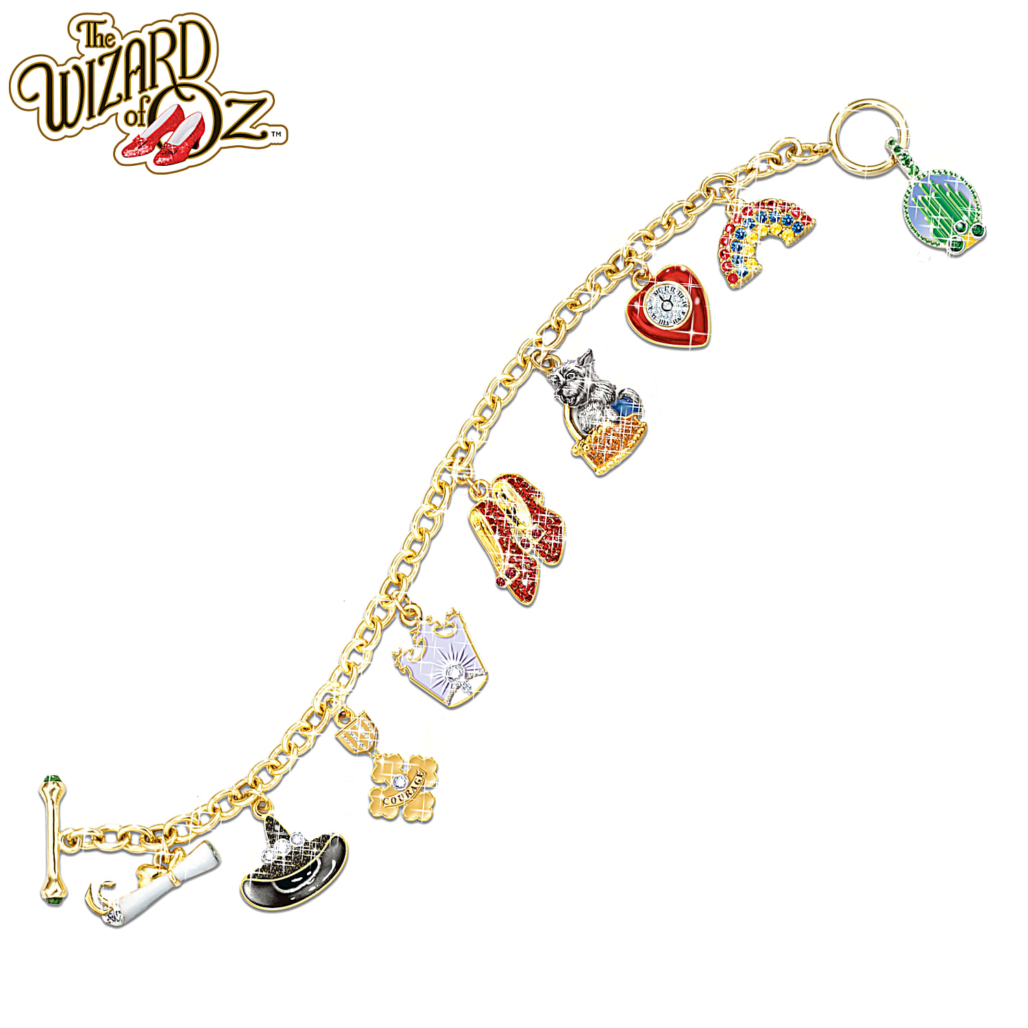 Wizard of oz charm bracelet qvc deals