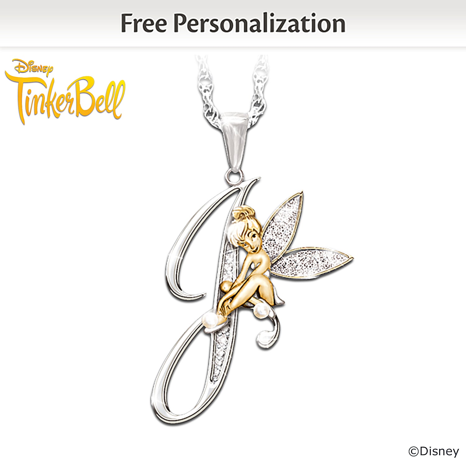 Disney tinkerbell necklace outlet