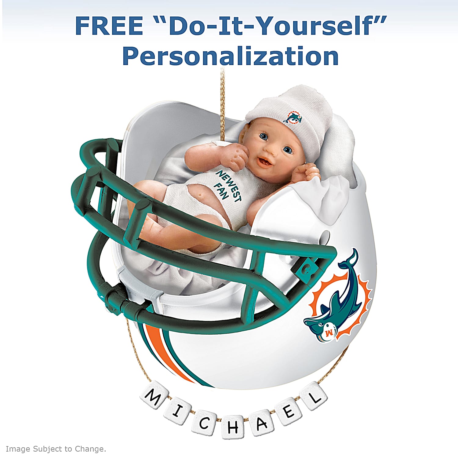 Dolphins Baby Daddy's Little Dolphins Fan Customized 