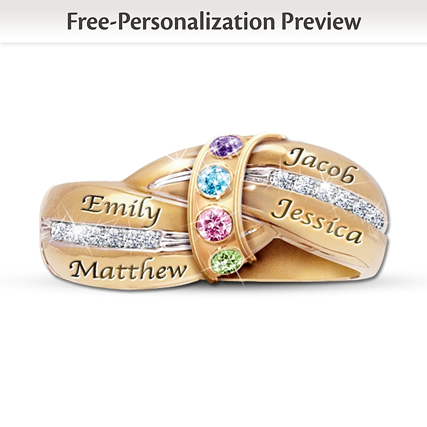 A Mothers Embrace Personalized Birthstone Ring