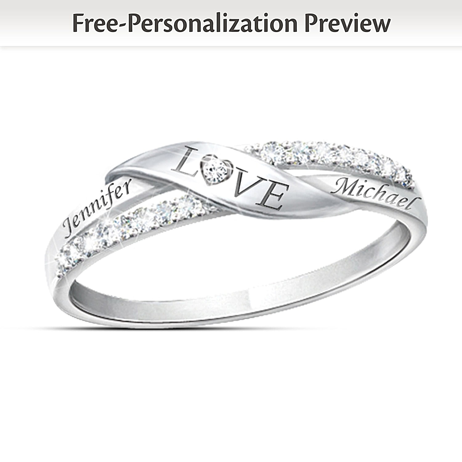 Diamond rings with names engraved hotsell