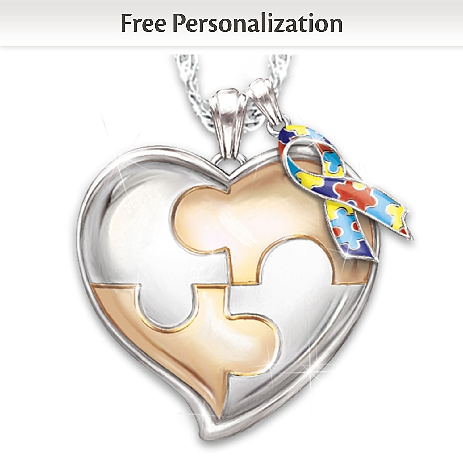 Personalized autism necklace sales