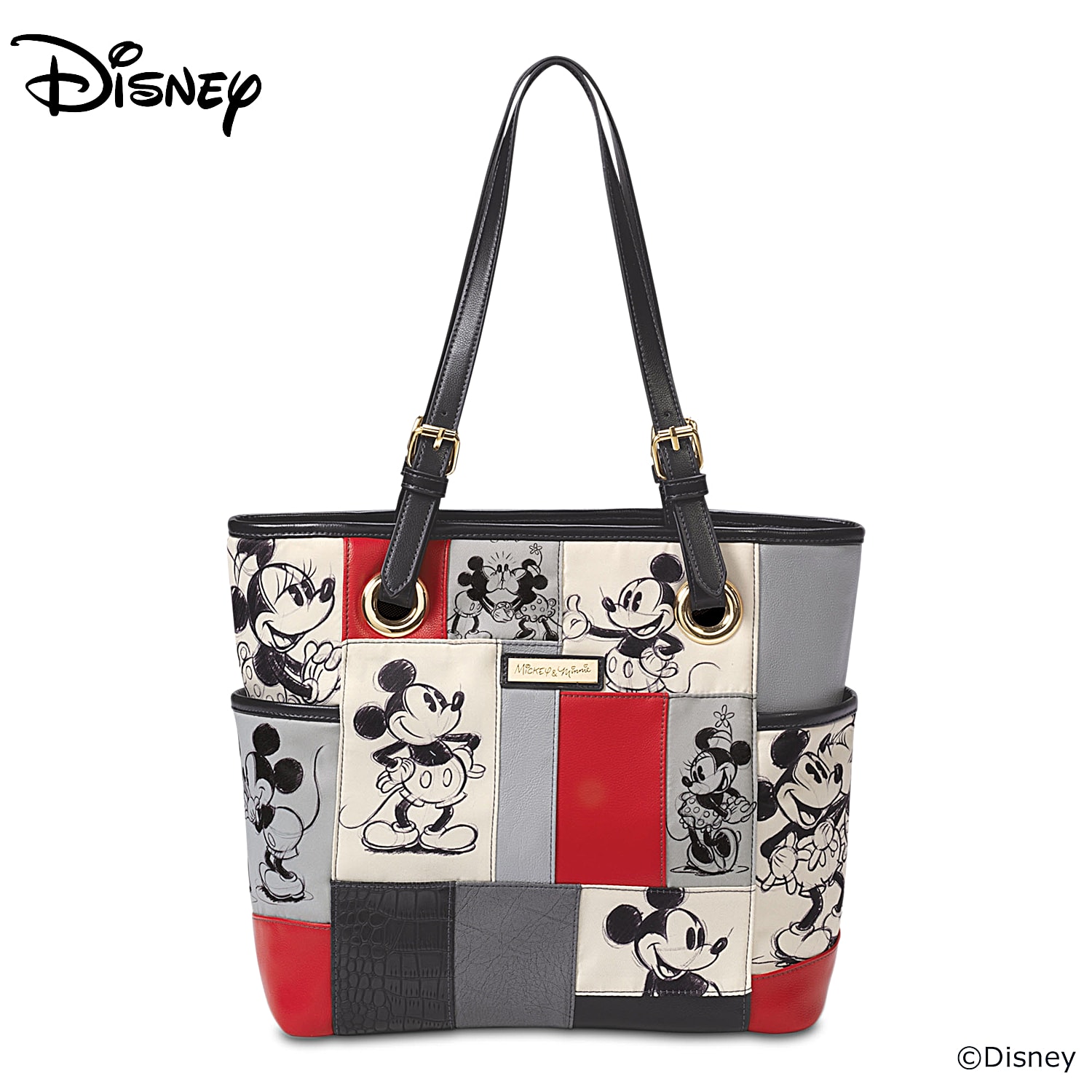Mickey Mouse Black Handbag Women Luxury Shoulder Bag Mickey Shopping Tote  Bag