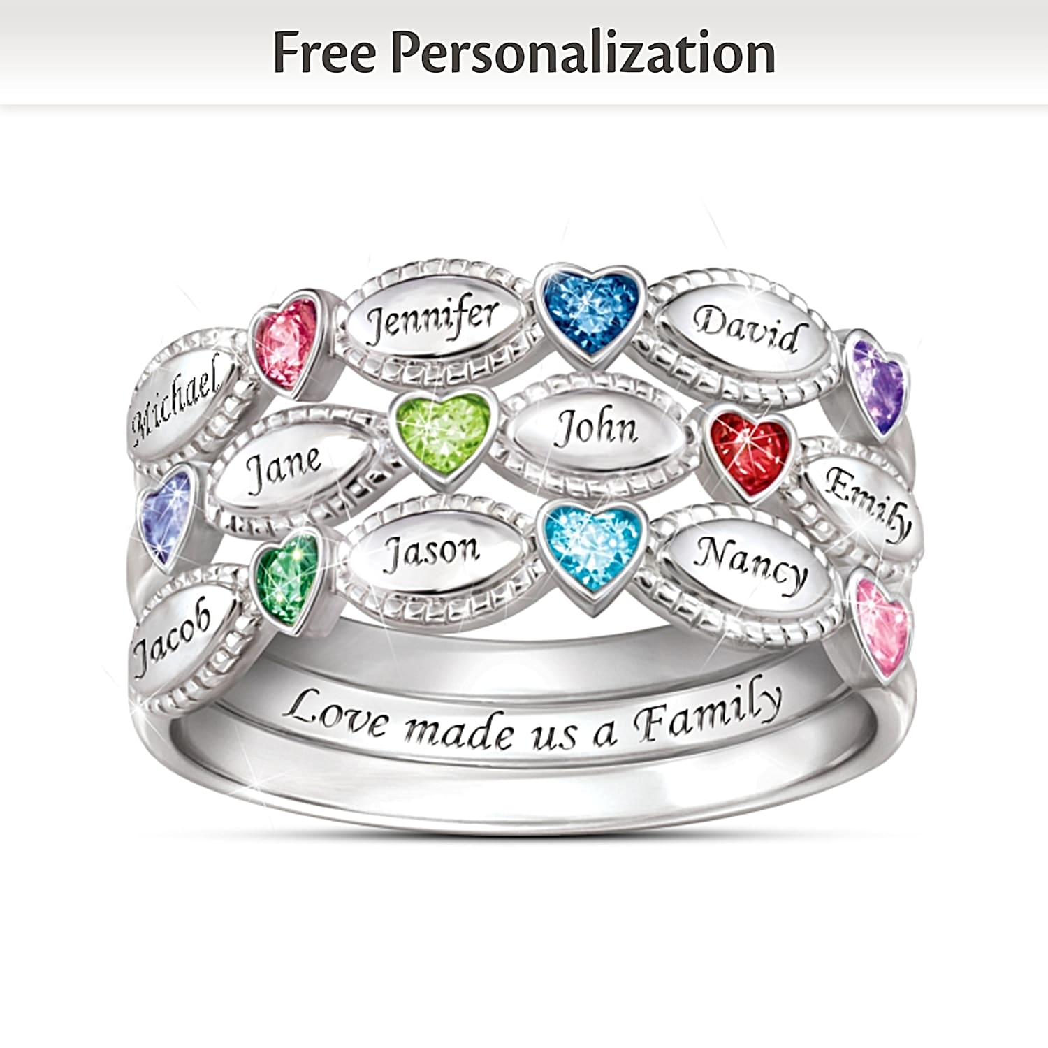 Rings engraved with children's names deals