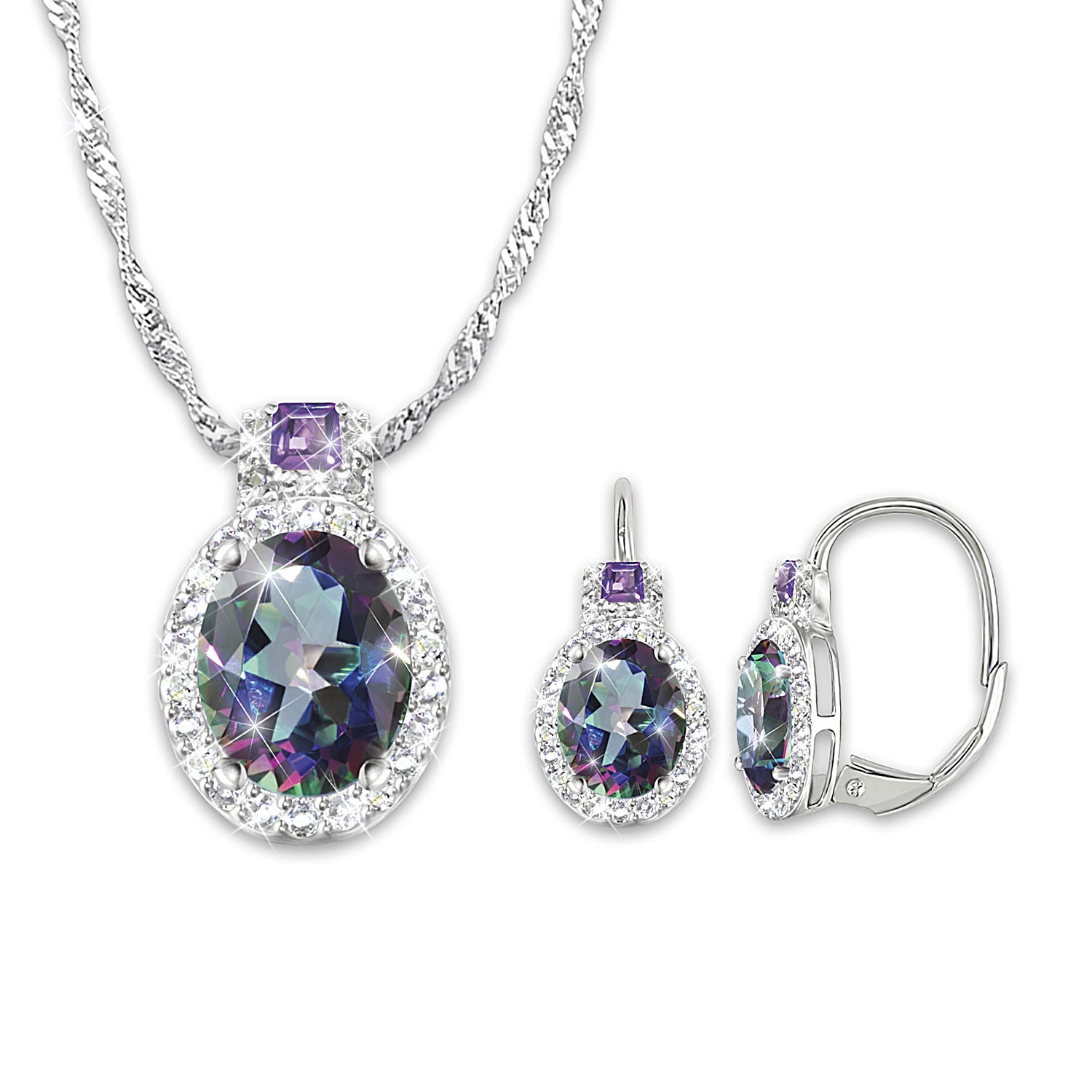 Topaz necklace hot sale and earring set