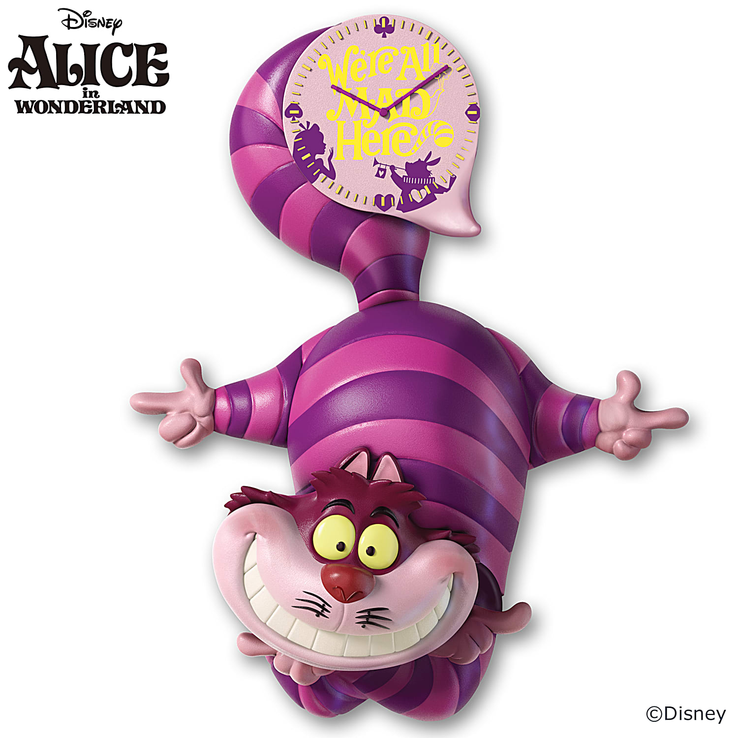 Alice in Wonderland Clock. Cheshire Cat Clock. Alice in Wonderland