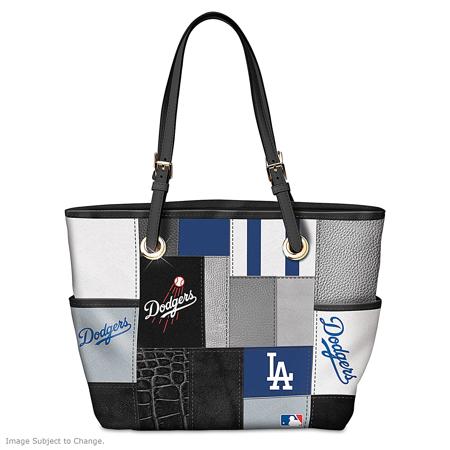 Los Angeles Dodgers MLB Patchwork Tote Bag With Team Logos