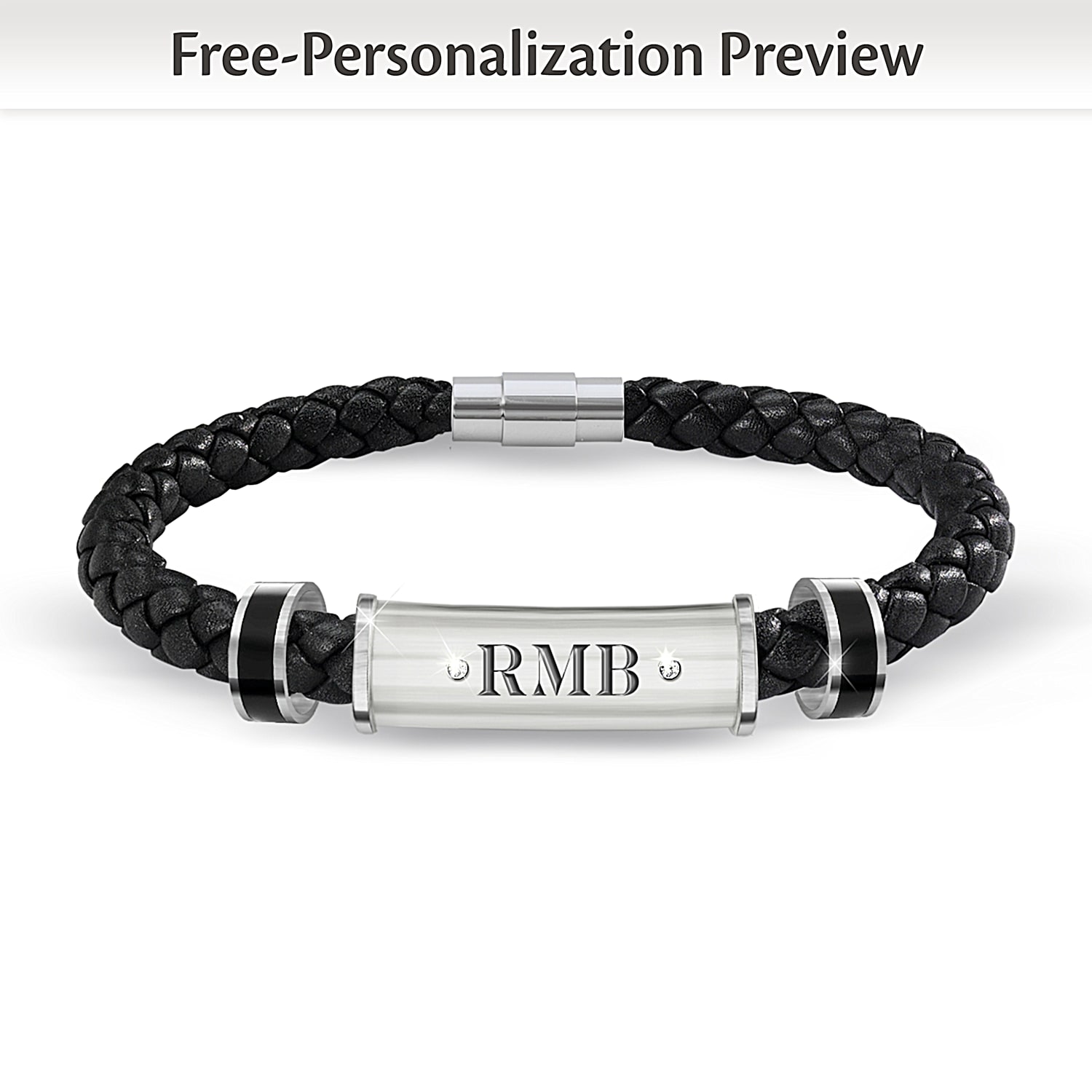 Diamond My Grandson My Pride My Joy Personalized Bracelet