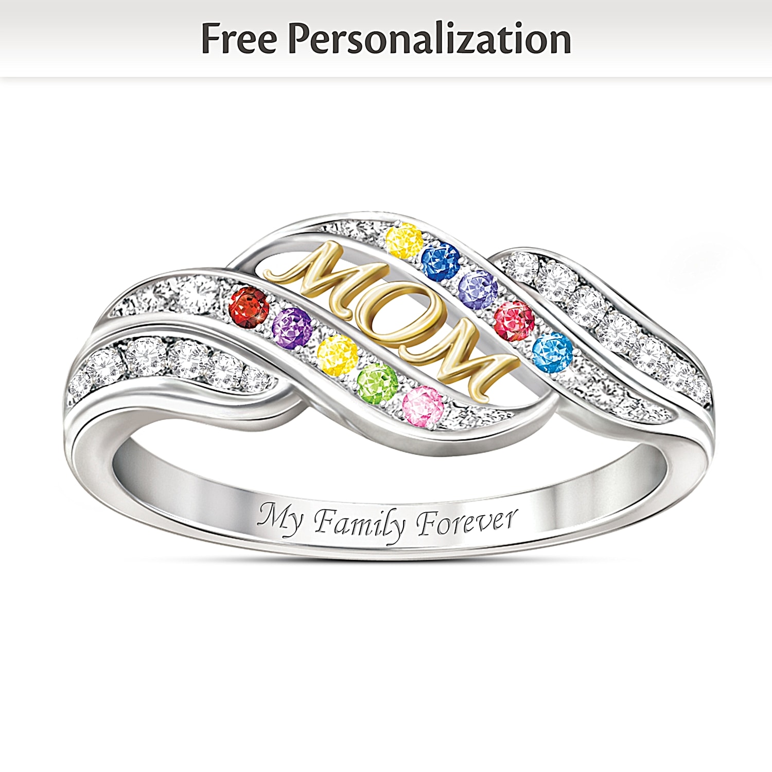 Birthstone ring for mom hot sale