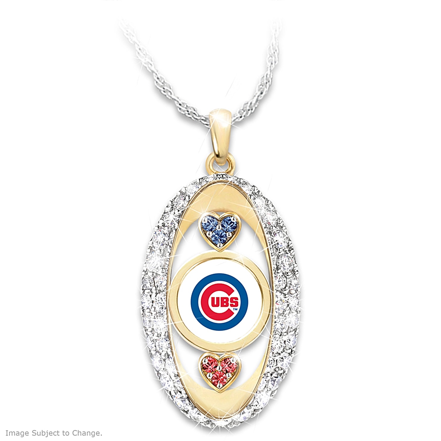 Chicago Cubs Pendant, 14K White - The GLD Shop