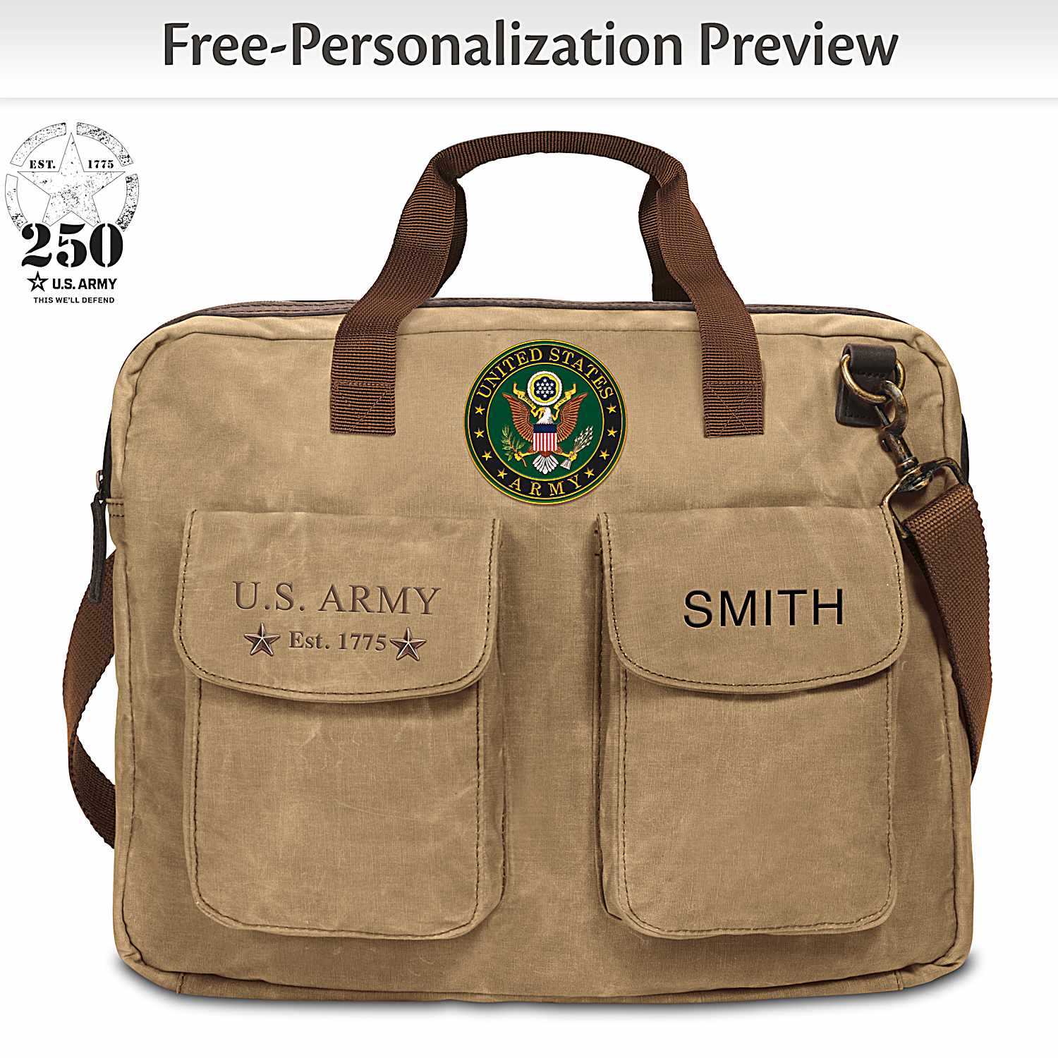 大学 割引 U.S. Army Personalized Messenger Tote Bag バッグ