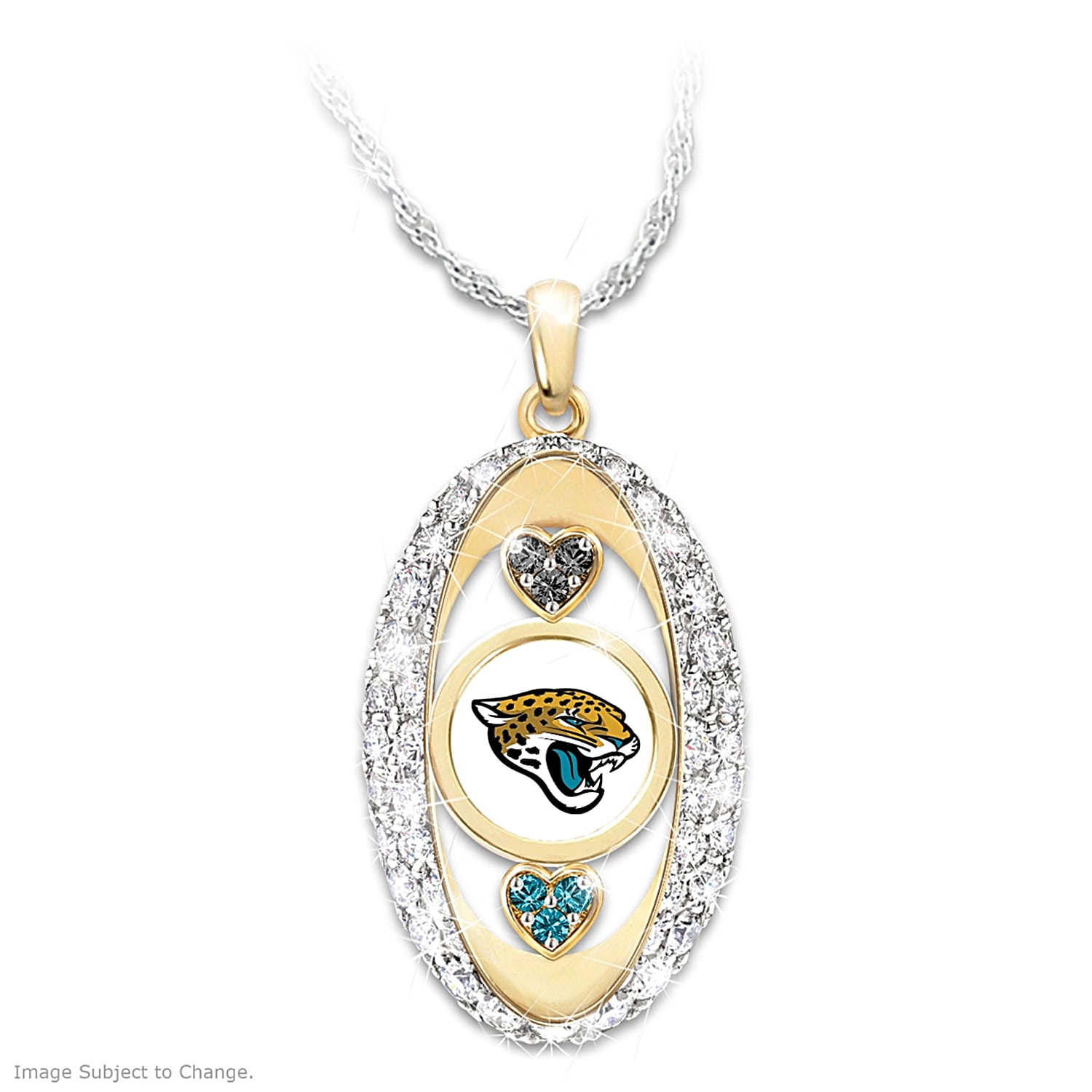 Simran Women's Jacksonville Jaguars Circle Pendant Necklace