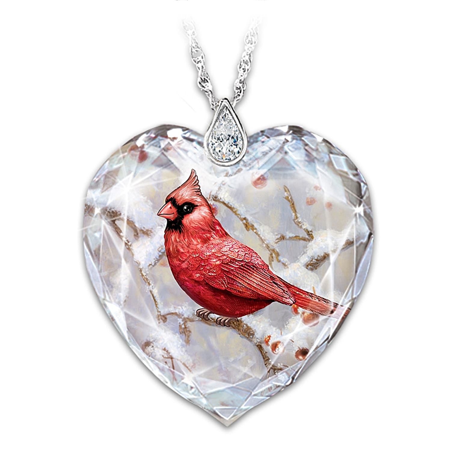 St. Louis Cardinals Glitter Heart Necklace