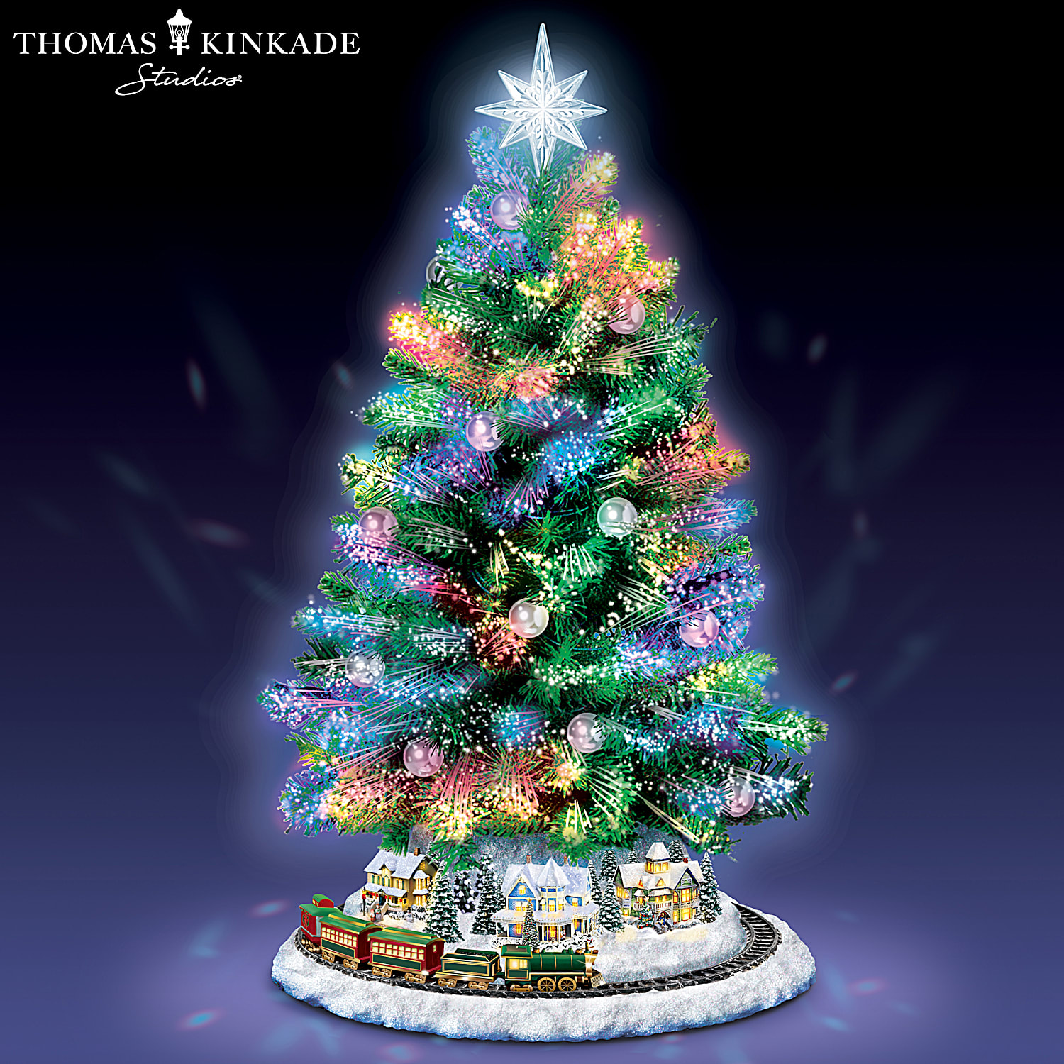 Rotating fiber optic tabletop christmas deals tree