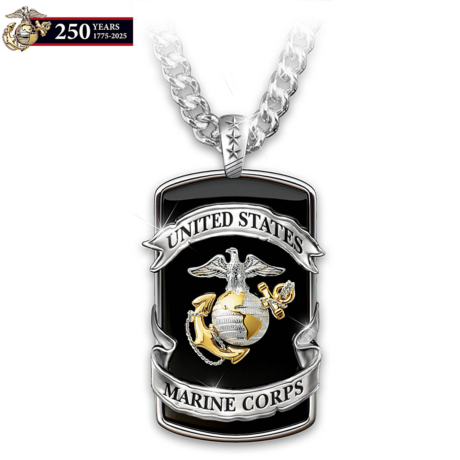 Marine corps mens necklace best sale