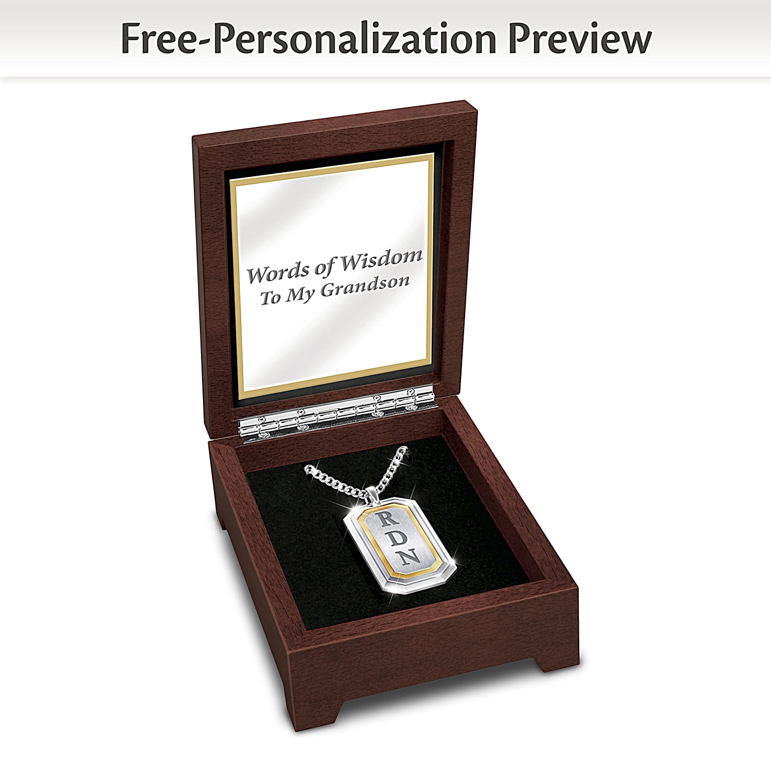 Words Of Wisdom Personalized Grandson Pendant Necklace