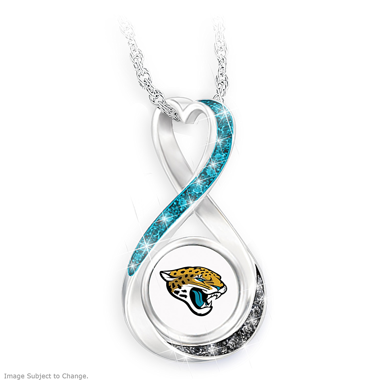 Sterling Silver Nfl Jacksonville Jaguars Tailored Necklace With 18 In.  Chain, Nfl