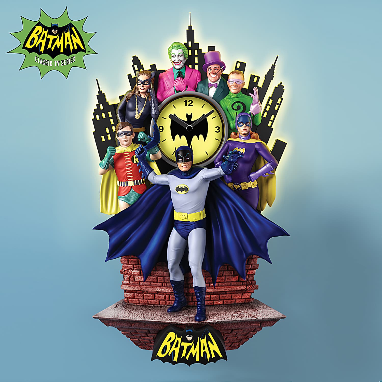 BATMAN Wall Clock Featuring Sculpted Heroes And Villains