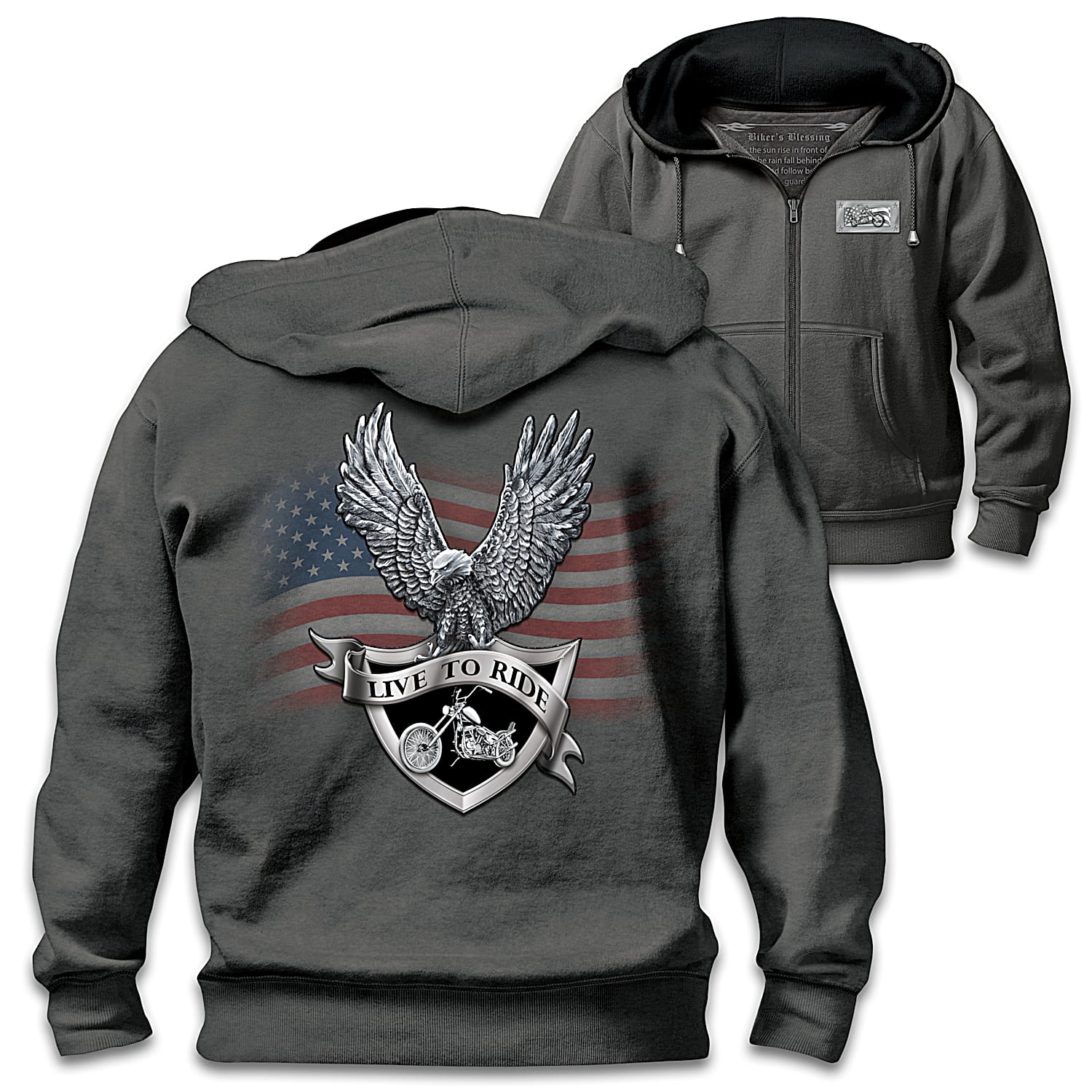 Biker zip up hoodies shop