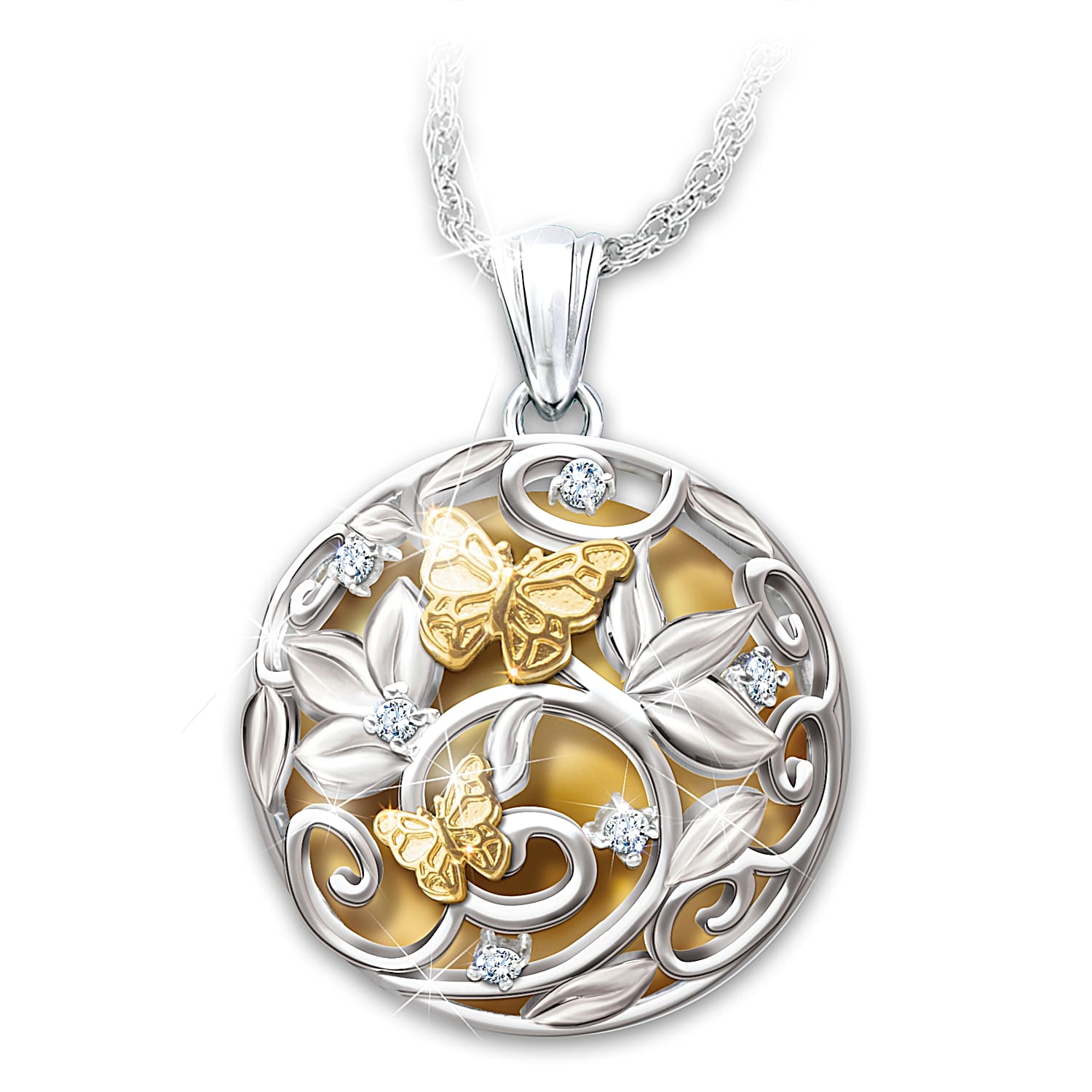 Sounds Of Harmony Sterling Silver-Plated Pendant Necklace