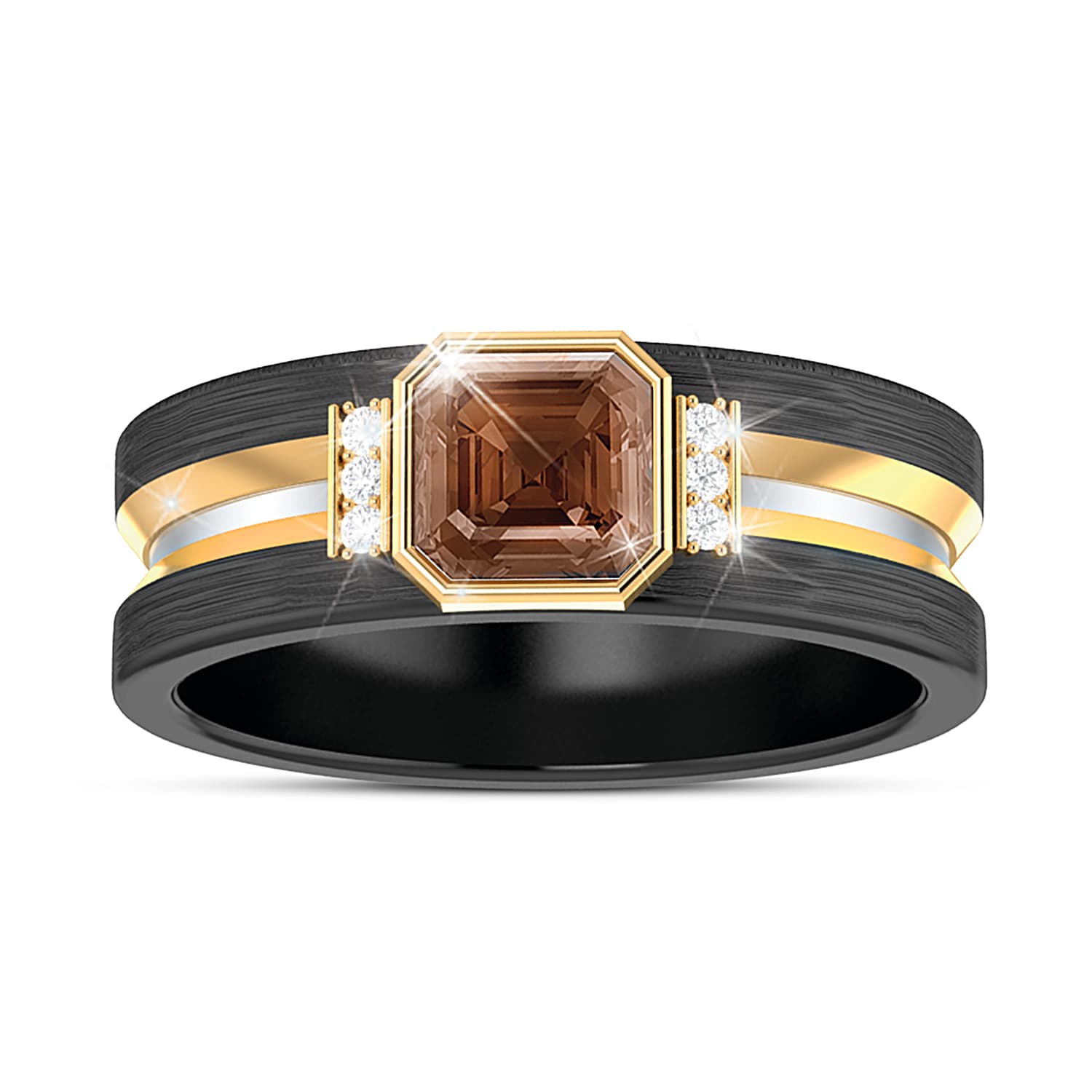 いいネット通販 - 全国送料無料でお届けします Men's Bourbon Quartz Ring – Statement Ring 洋書