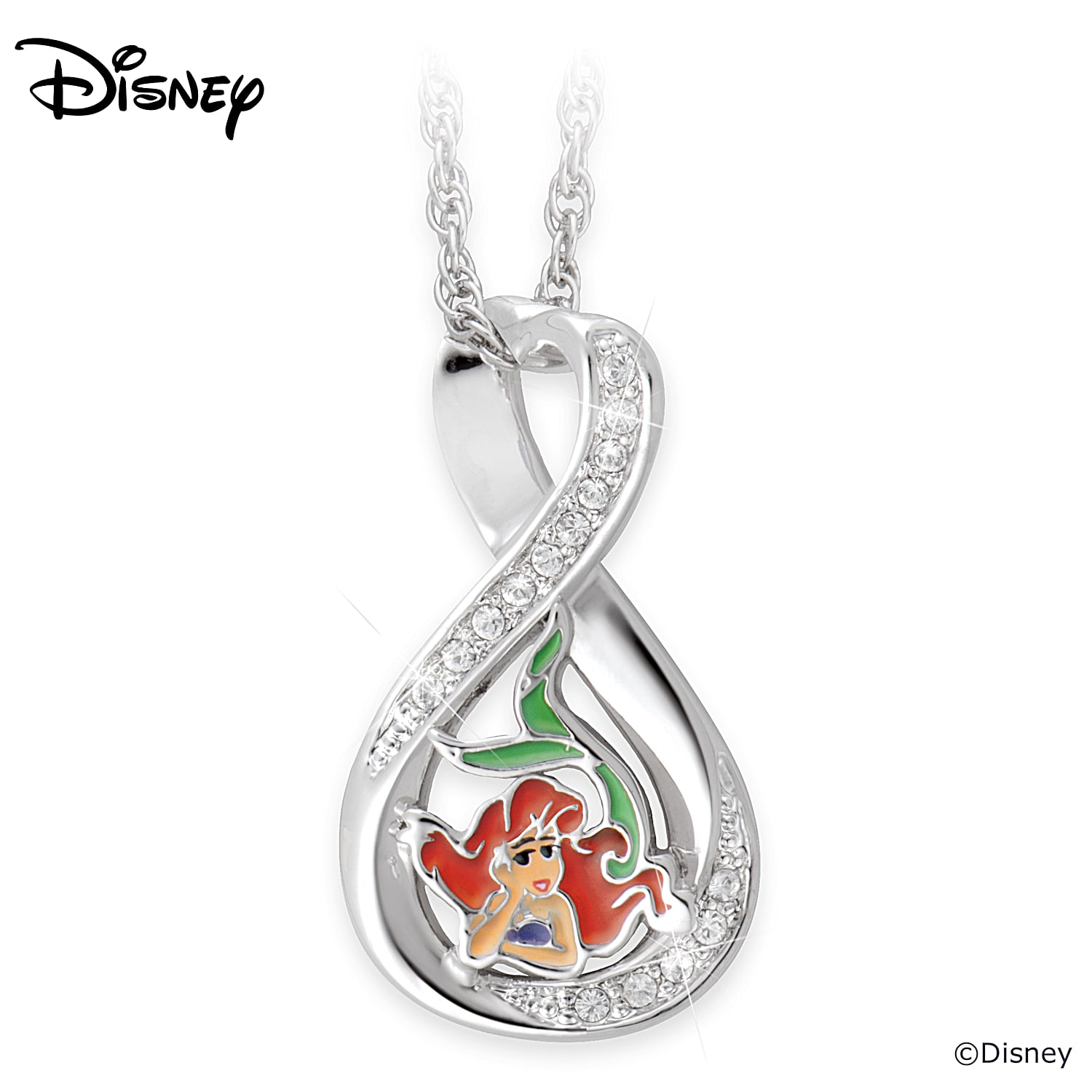 Disney Ariel Seashell Heart Charm Pendant Set