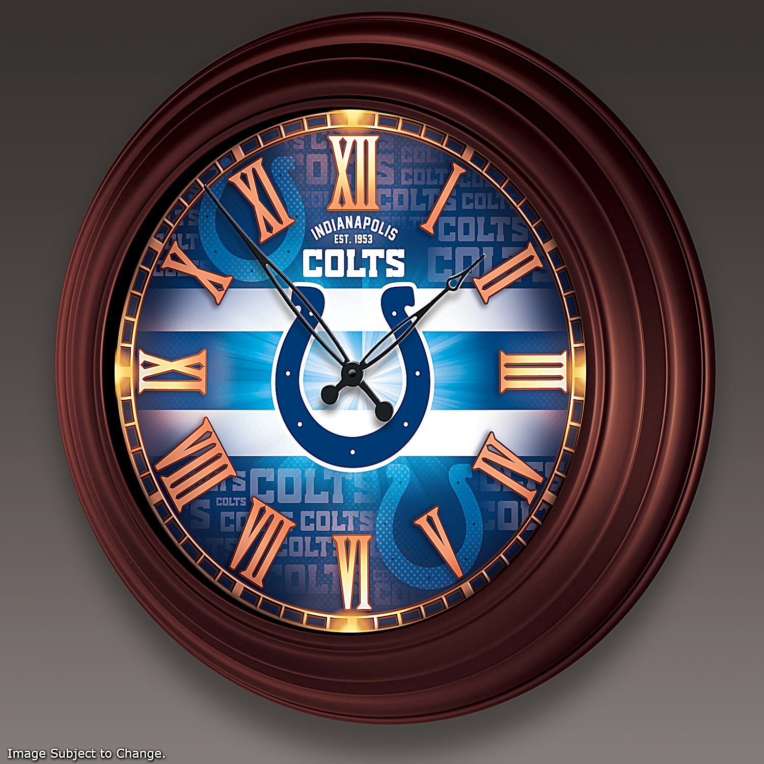Stained Glass NFL orders Indianapolis Colts Wall Clock