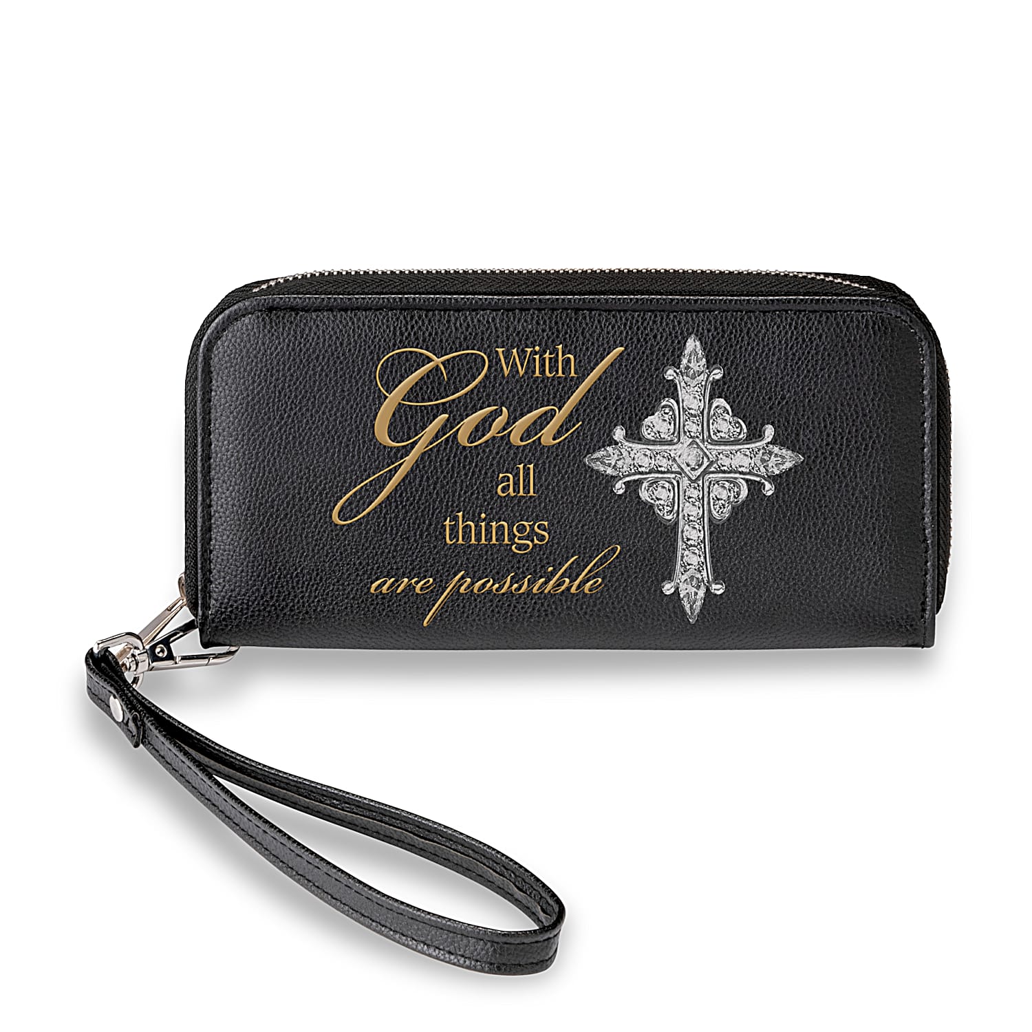 Wristlet Purse Grow in Grace Zippered Wristlet, Christian Gifts