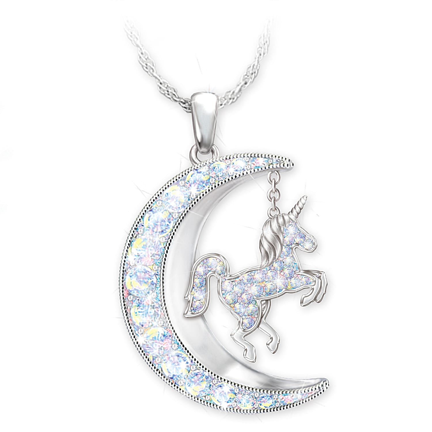 Girls' Dazzling Unicorn Sterling Silver Necklace - In Season