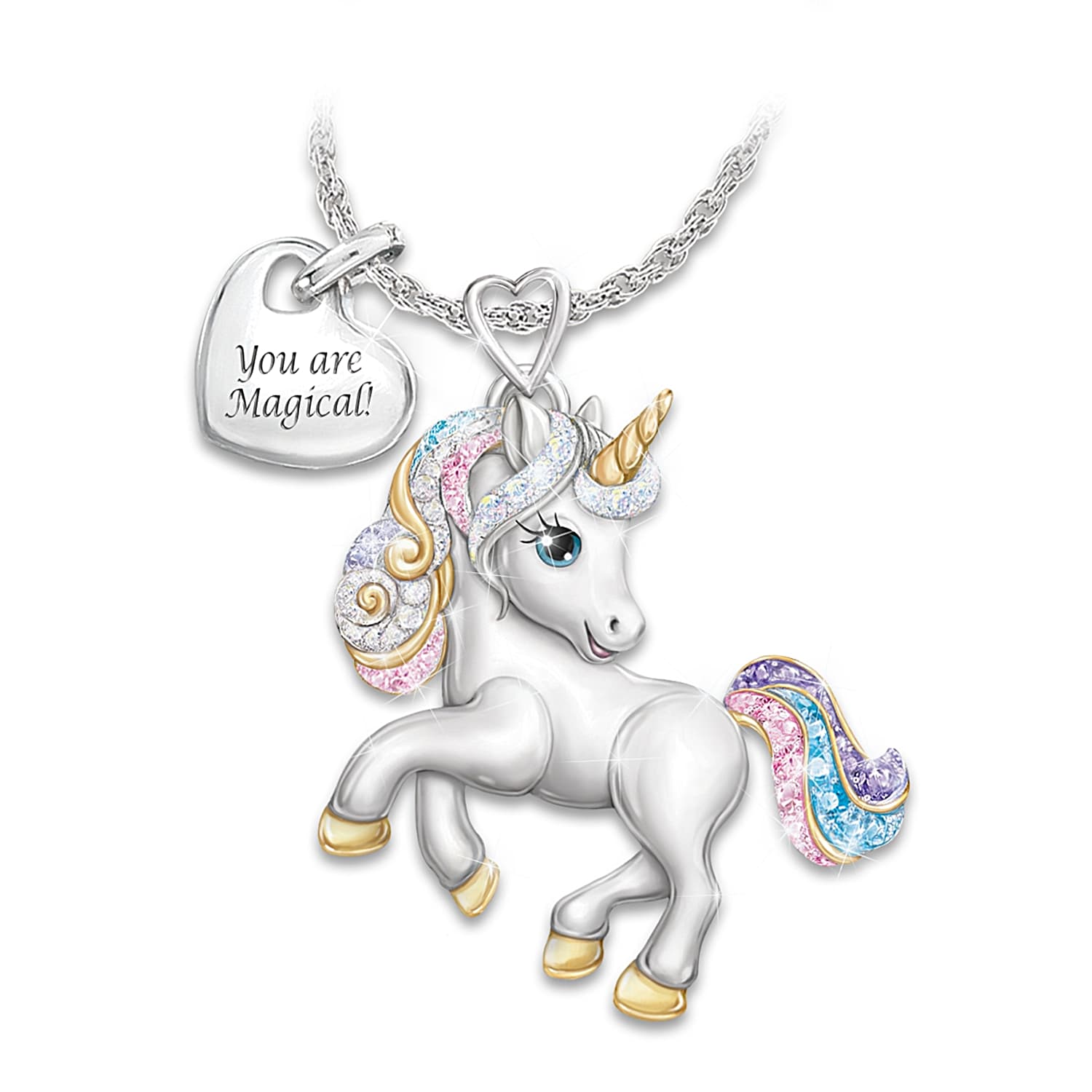 Iefshiny Unicorns Necklaces for Girls Cute Unicorns Initial Necklace for Girls Kids Gifts, Girl's, Size: One size, Gold