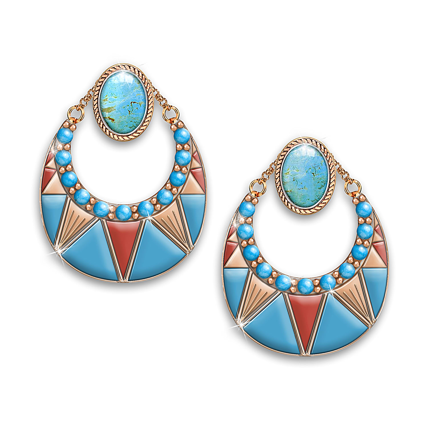 Turquoise triangle earrings outlet