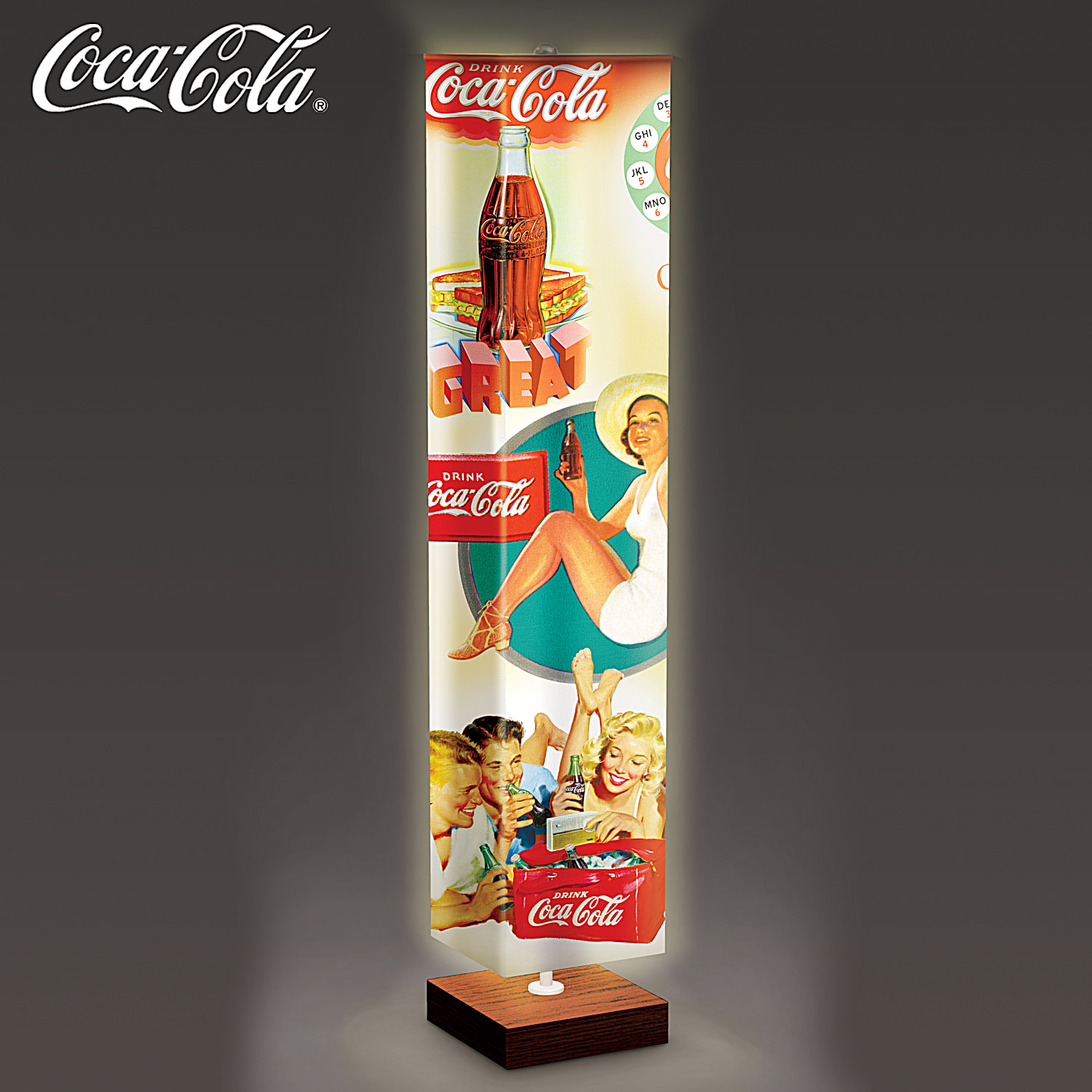 COCA-COLA Floor Lamp Featuring Beloved Vintage Inspired
