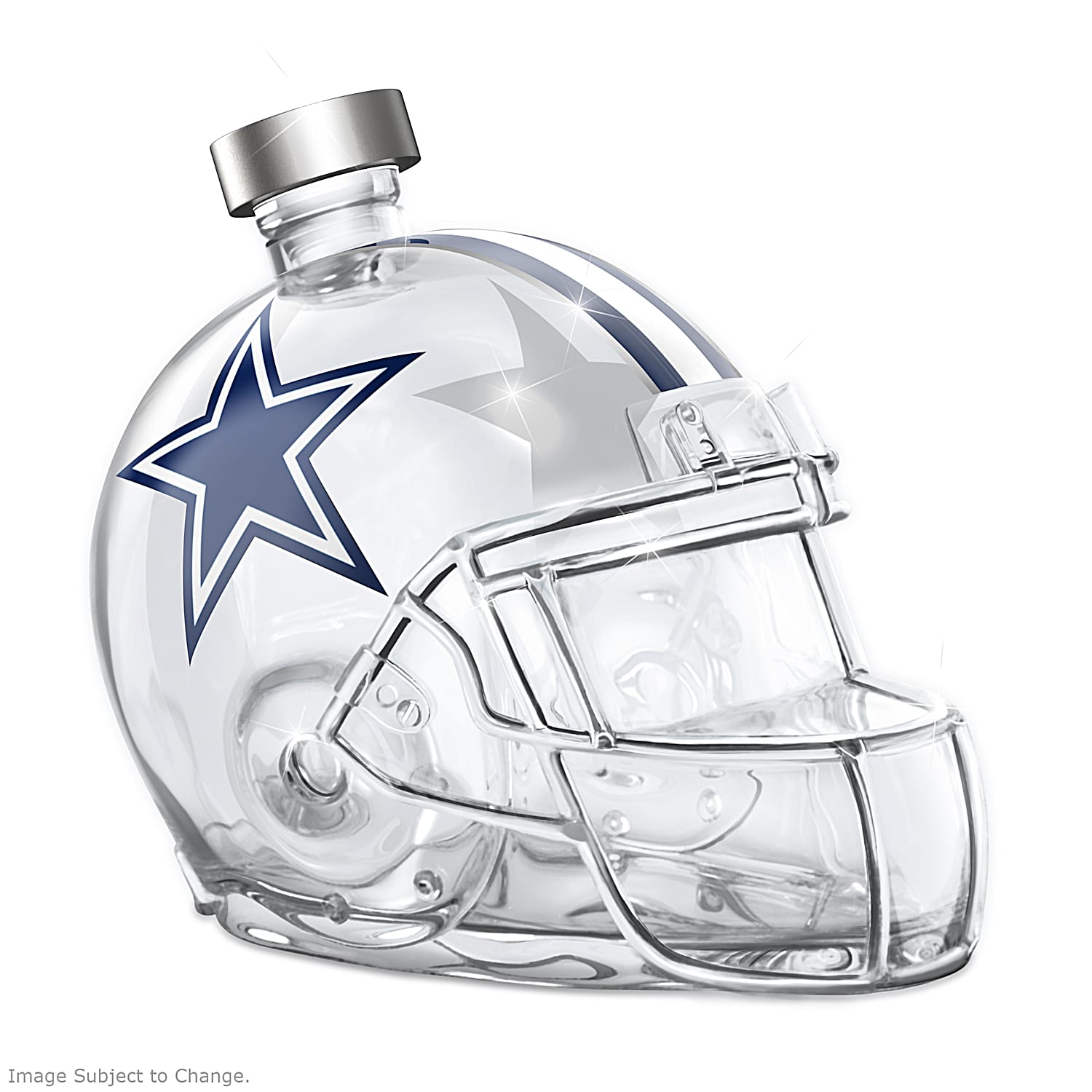 Dallas Cowboys NFL Helmet Glass Decanter Featuring Dallas Football