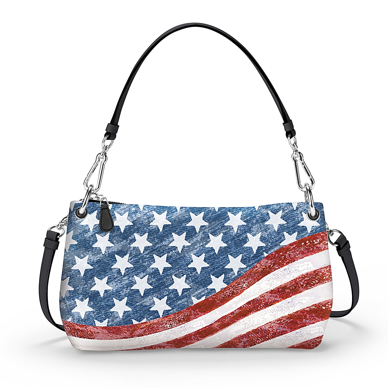 Stars Stripes Forever Womens Convertible Handbag That Can Be Worn 3 Ways Features Patriotic Artwork