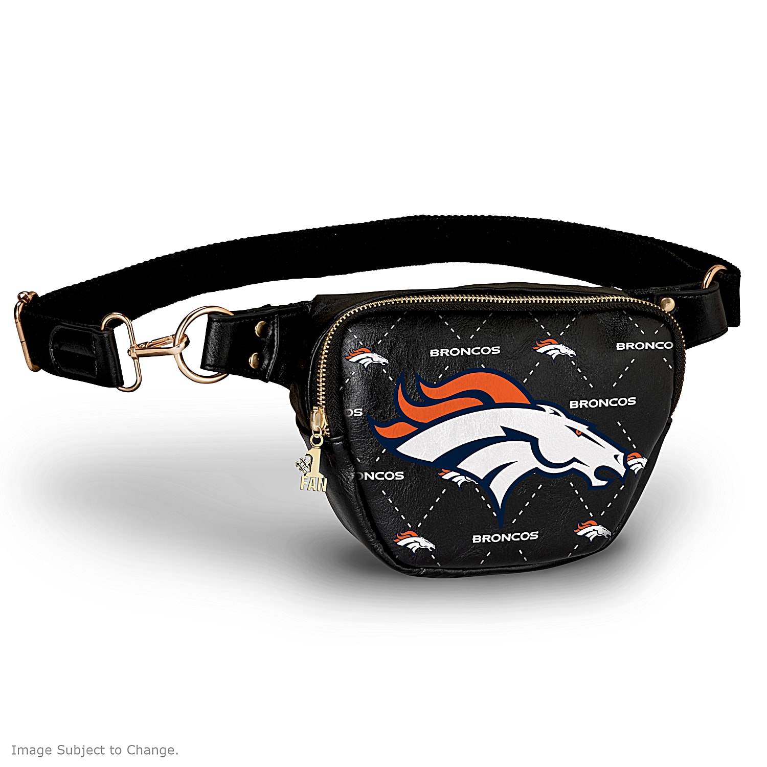 New Bradford Exchange Denver Broncos Football NFL Purse Handbag Blue Orange