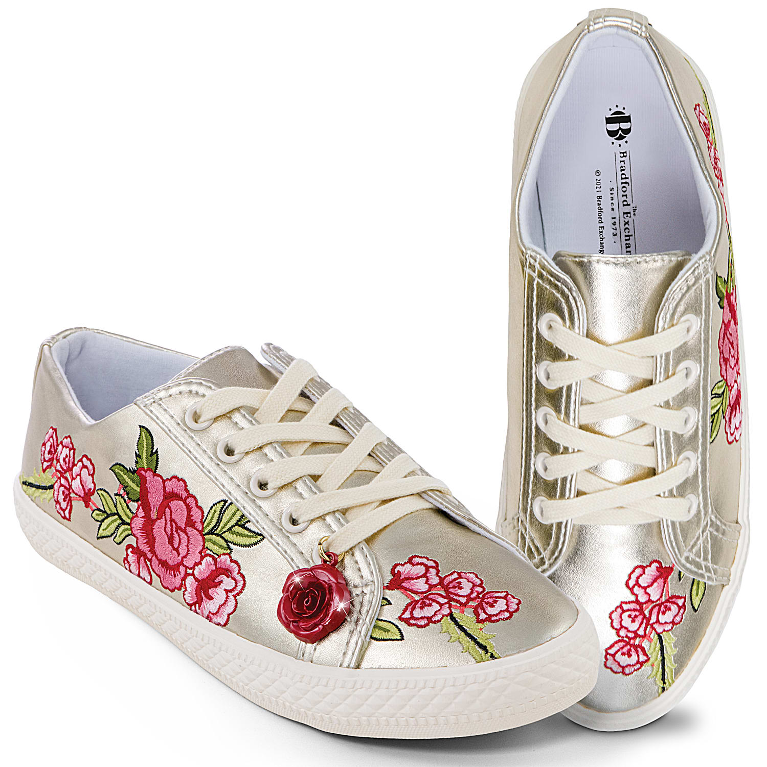 Shoes with embroidered flowers shop