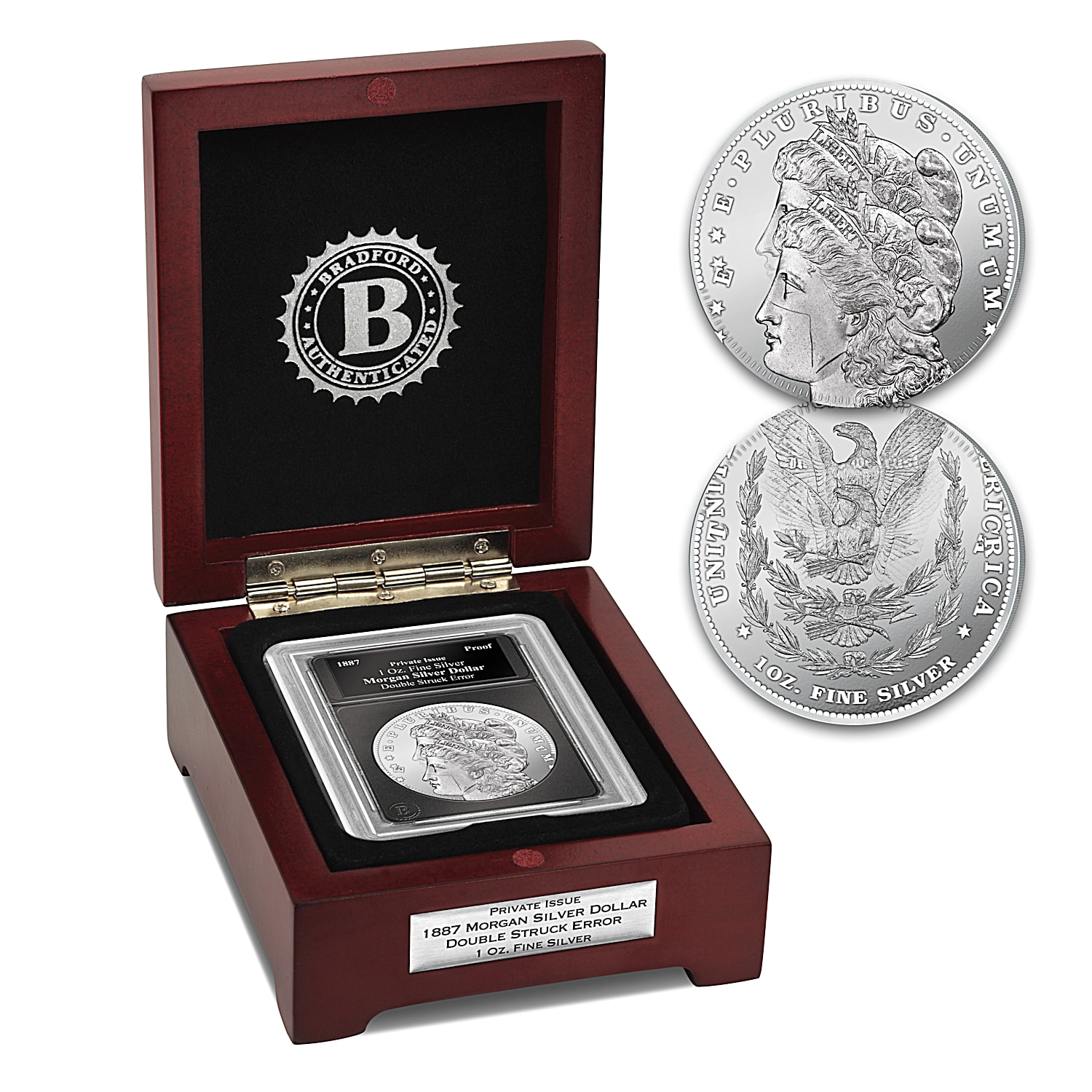The 1887 Double Struck Error Morgan 99.9% Silver Dollar The 1887 Double Struck Error Morgan 99.9% Silver Dollar
