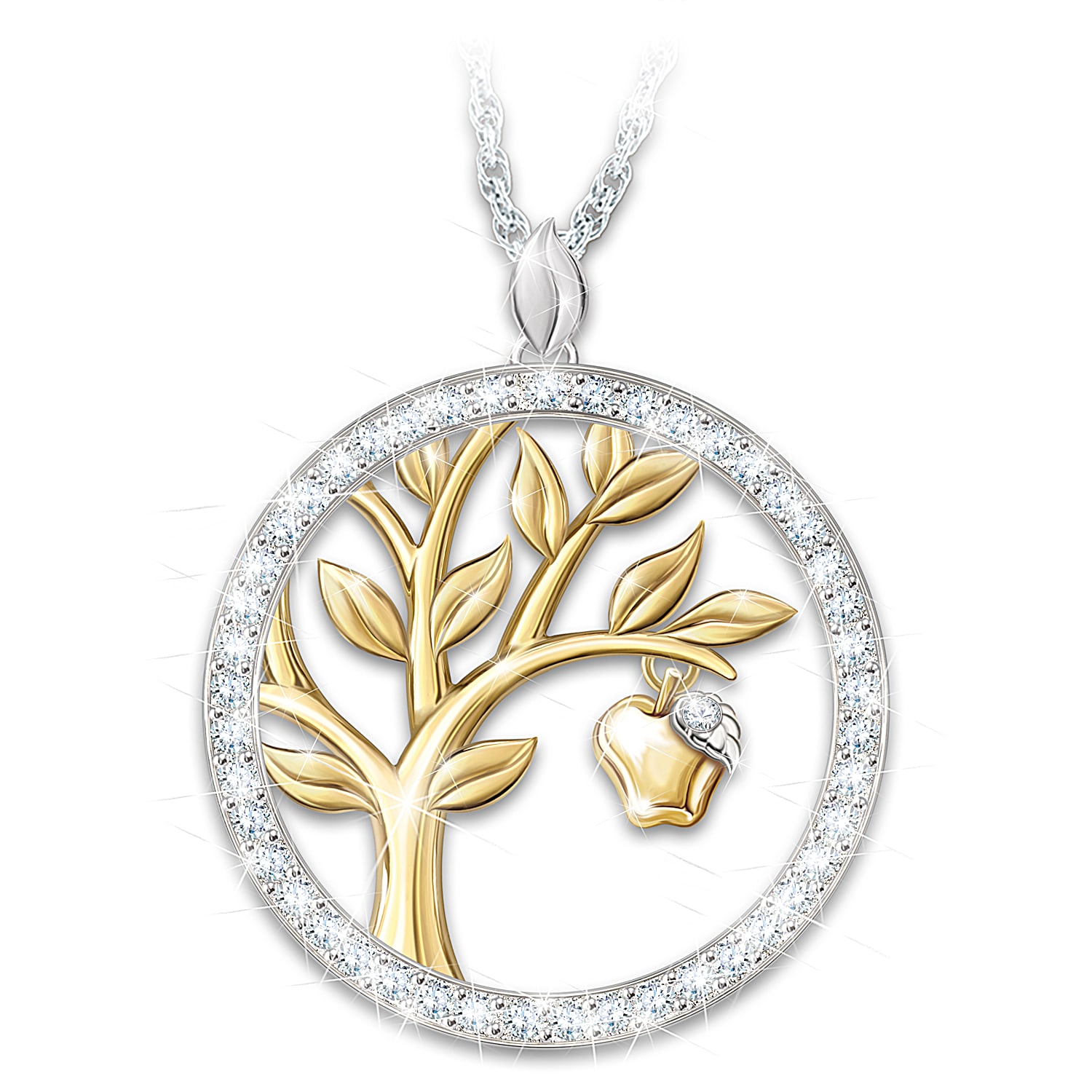 Tree Of Knowledge Pendant Necklace With 18K Gold Plated Accents