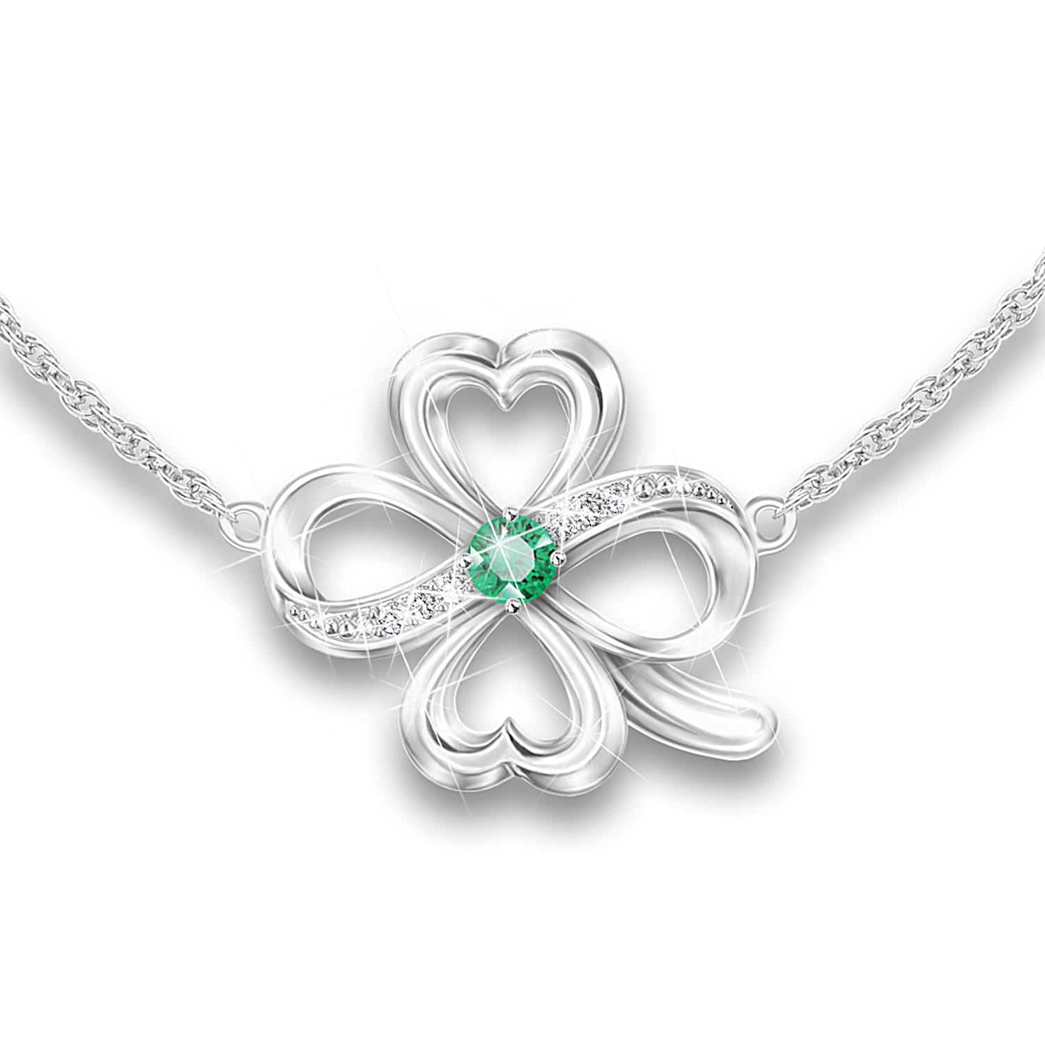 Emerald four leaf clover sale necklace