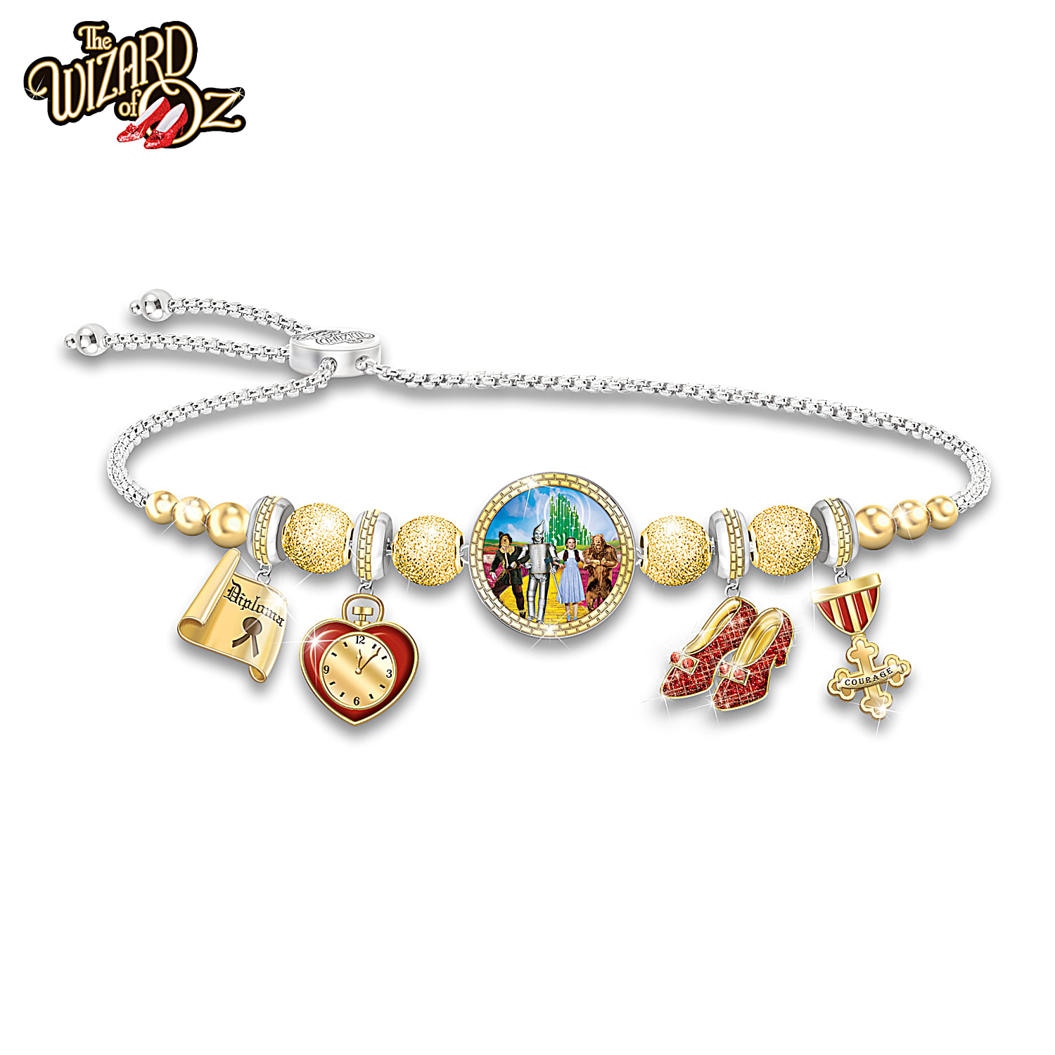 Wizard of oz top charm bracelet bradford exchange