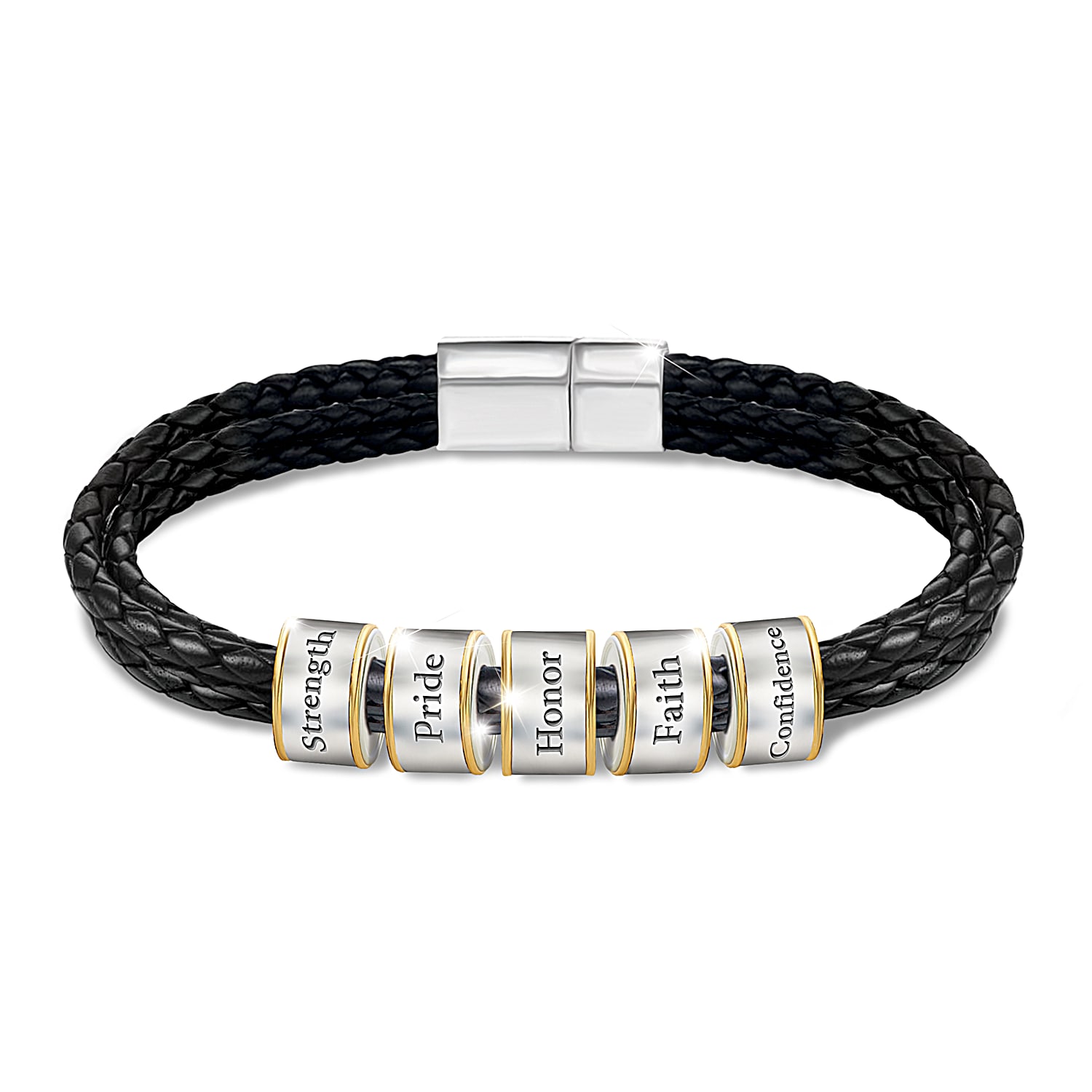 Mens leather clearance bracelet prouds