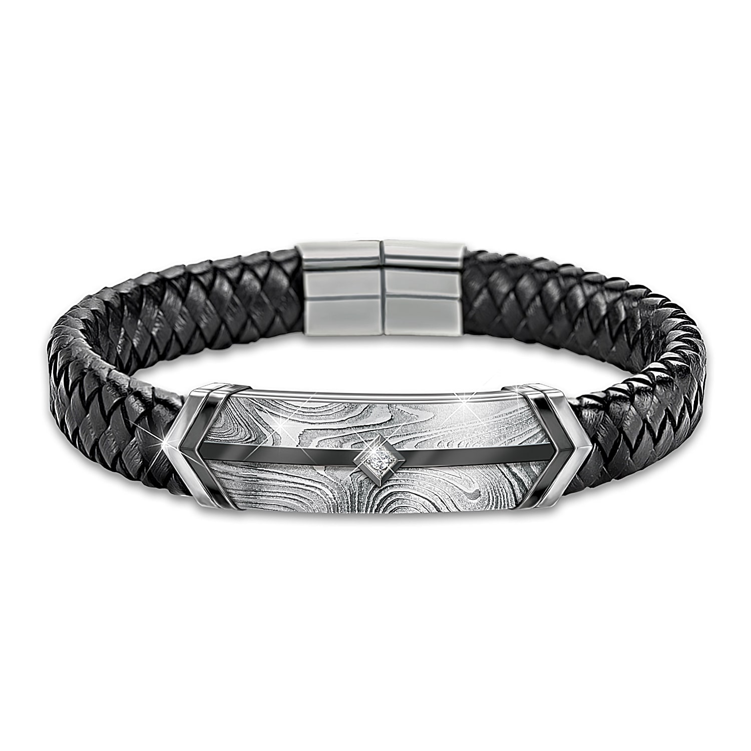 Leather and steel bracelet Leather and steel bracelet