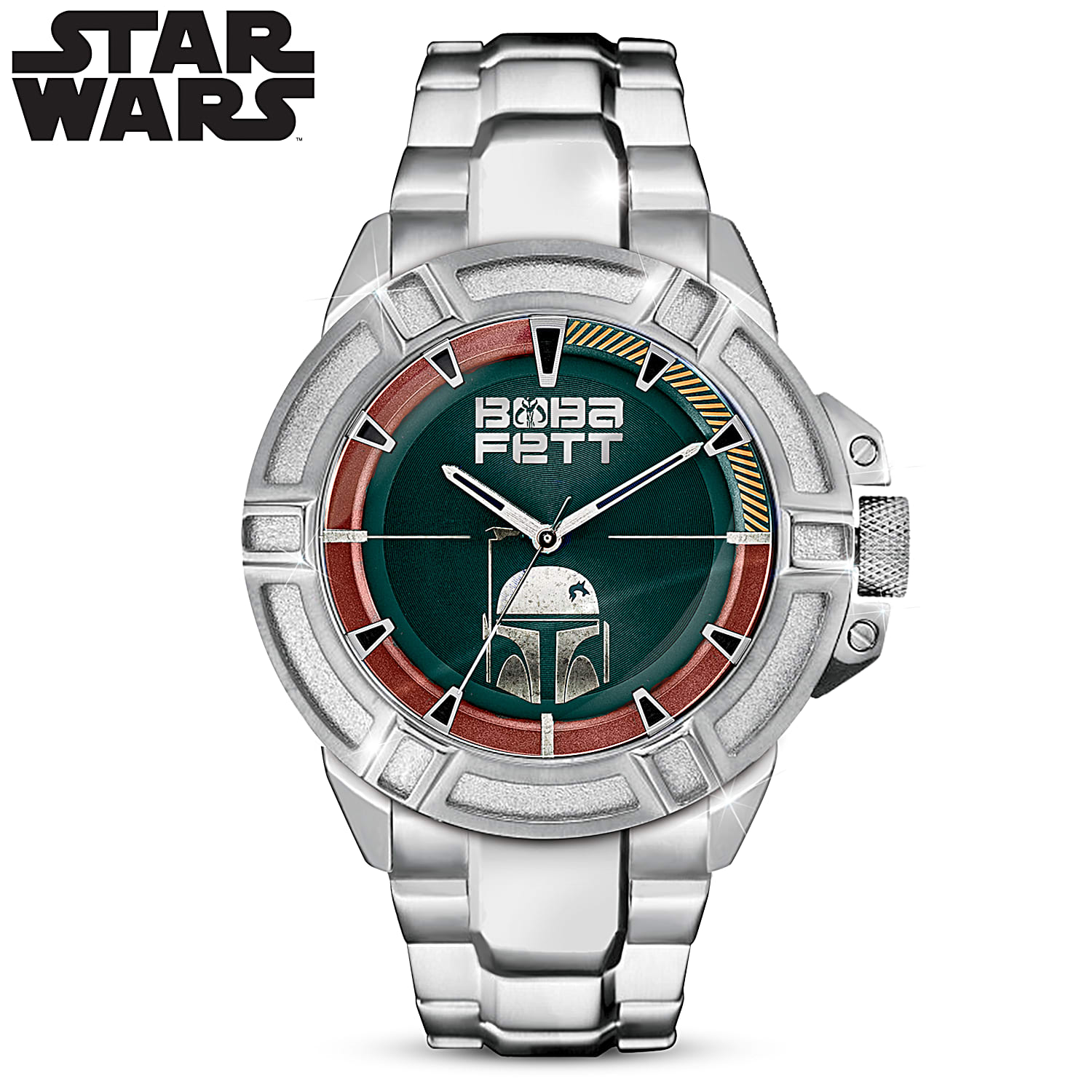 STAR WARS Boba Fett Stainless Steel Watch Featuring A Dial With