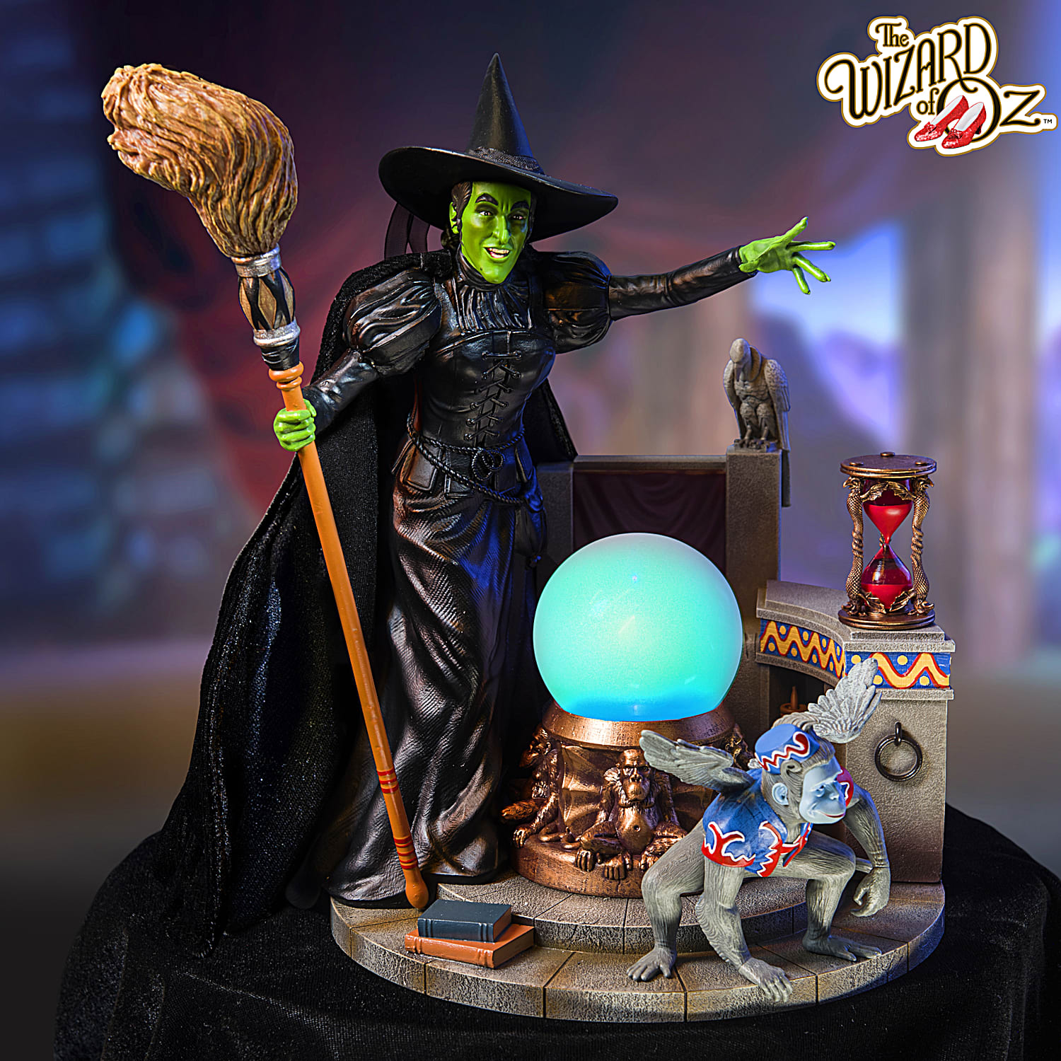 THE WIZARD OF OZ Hand-Painted WICKED WITCH OF THE WEST Sculpture With  Poseable Fabric Cape