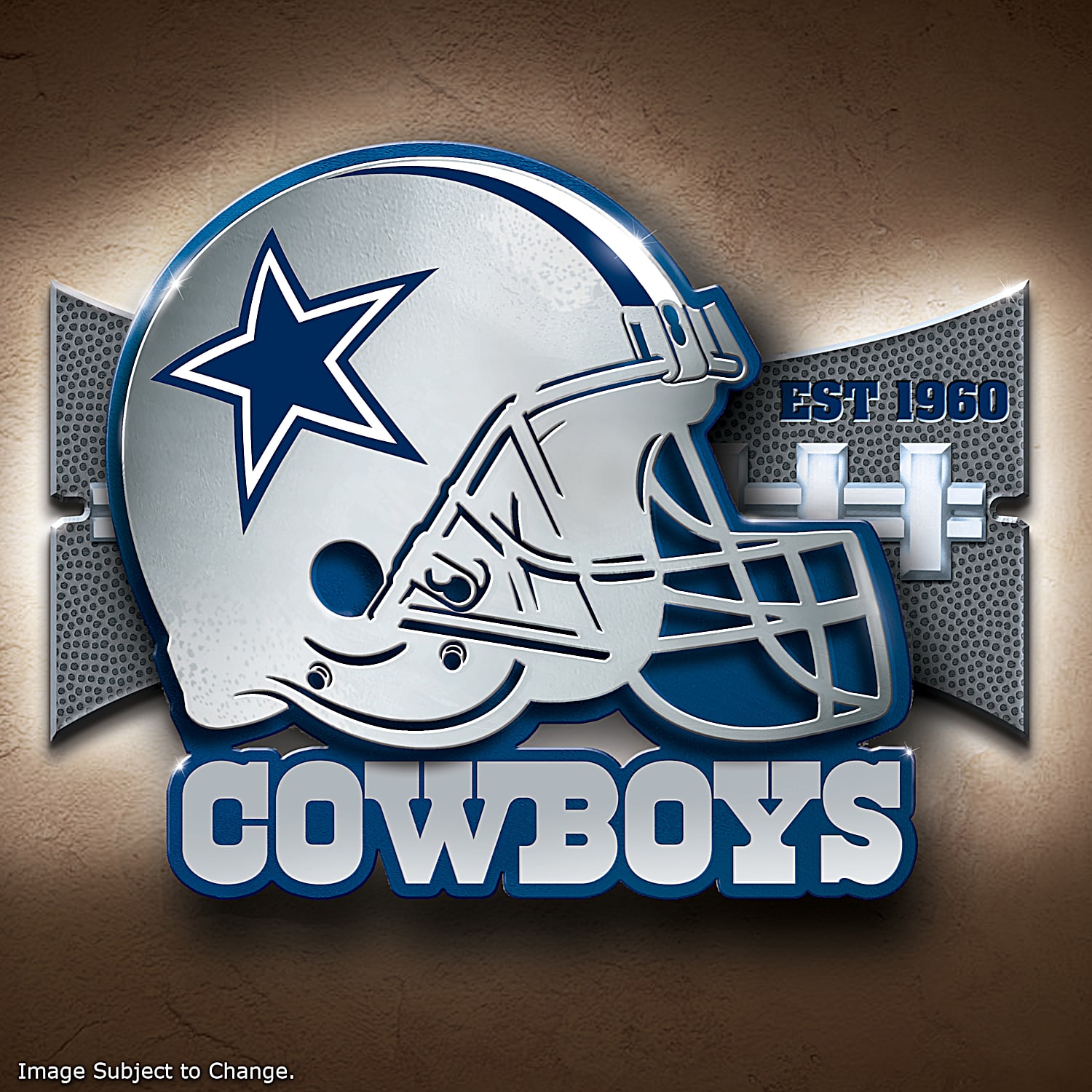 Dallas Cowboys Illuminated NFL Wall Decor Featuring A 3D Metal